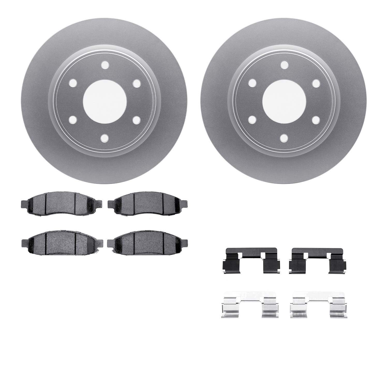 DYN 4512-67138 DFC GEOSPEC Coated Rotors with 5000 Brake Pads - Ceramic and Hardware