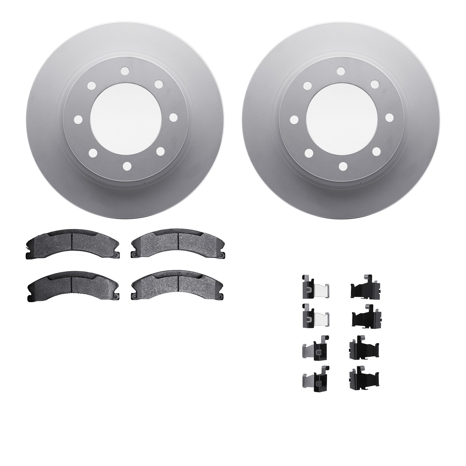 DYN 4512-67147 DFC GEOSPEC Coated Rotors with 5000 Brake Pads - Ceramic and Hardware