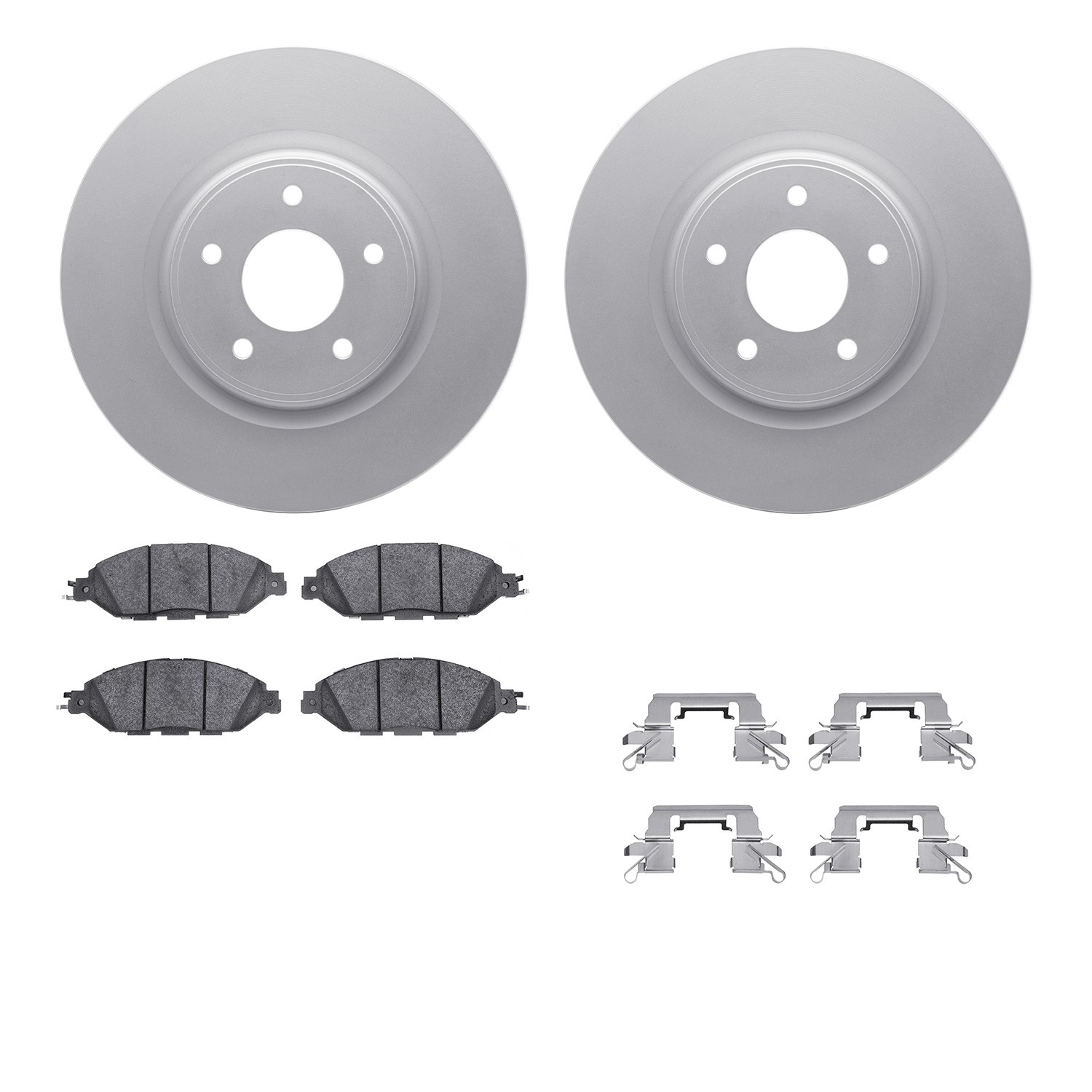 DYN-4512-67151 DFC GEOSPEC Coated Rotors with 5000 Brake Pads - Ceramic and Hardware