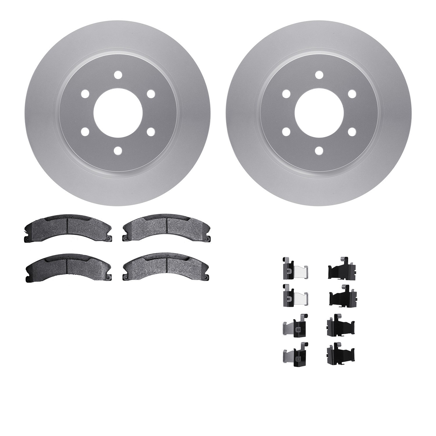 DYN 4512-67157 DFC GEOSPEC Coated Rotors with 5000 Brake Pads - Ceramic and Hardware