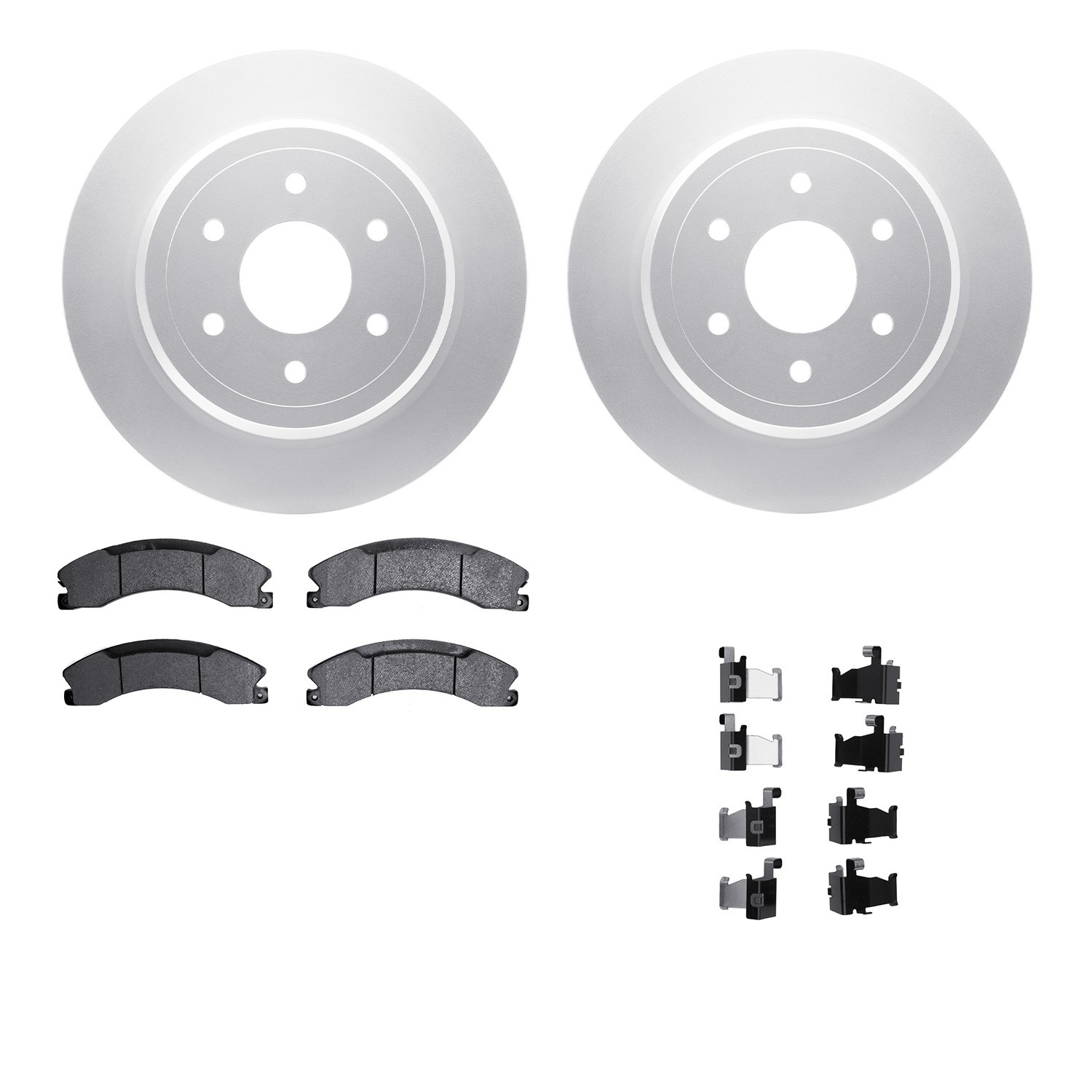 DYN 4512-67158 DFC GEOSPEC Coated Rotors with 5000 Brake Pads - Ceramic and Hardware