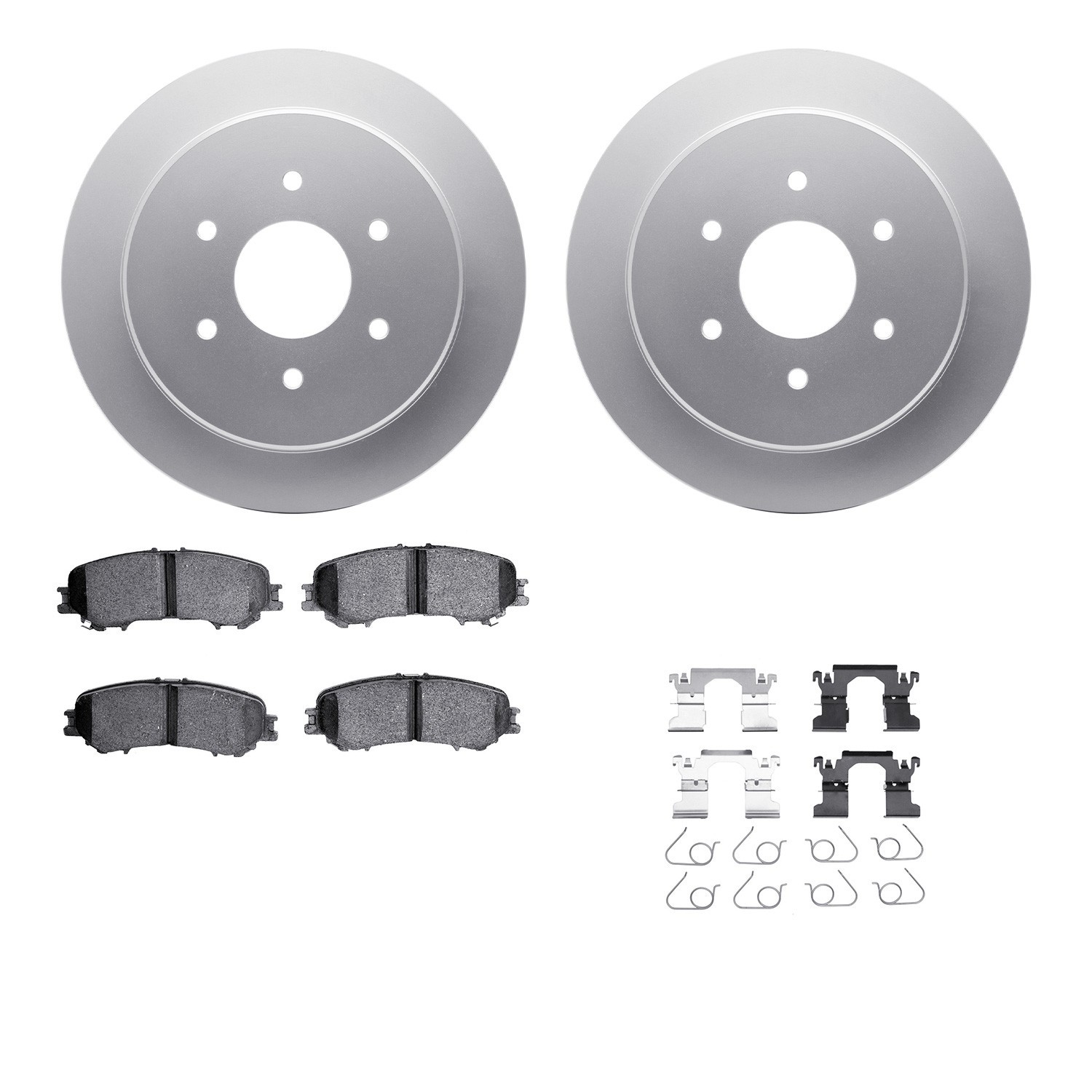 DYN 4512-67159 DFC GEOSPEC Coated Rotors with 5000 Brake Pads - Ceramic and Hardware