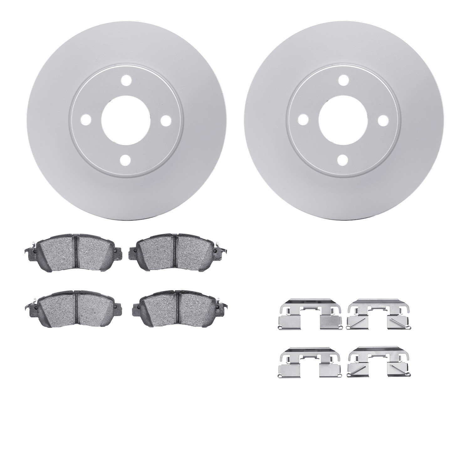 DYN 4512-67160 DFC GEOSPEC Coated Rotors with 5000 Brake Pads - Ceramic and Hardware