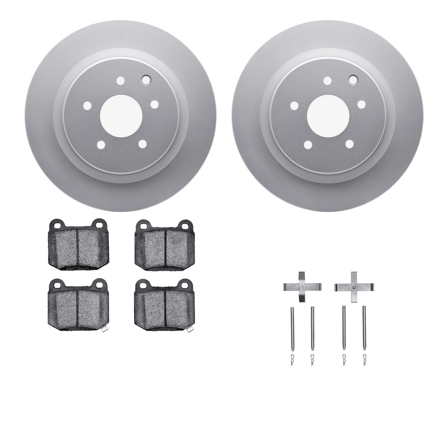 DYN 4512-68019 DFC GEOSPEC Coated Rotors with 5000 Brake Pads - Ceramic and Hardware