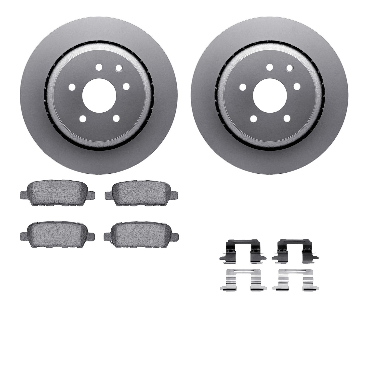 DYN 4512-68020 DFC GEOSPEC Coated Rotors with 5000 Brake Pads - Ceramic and Hardware