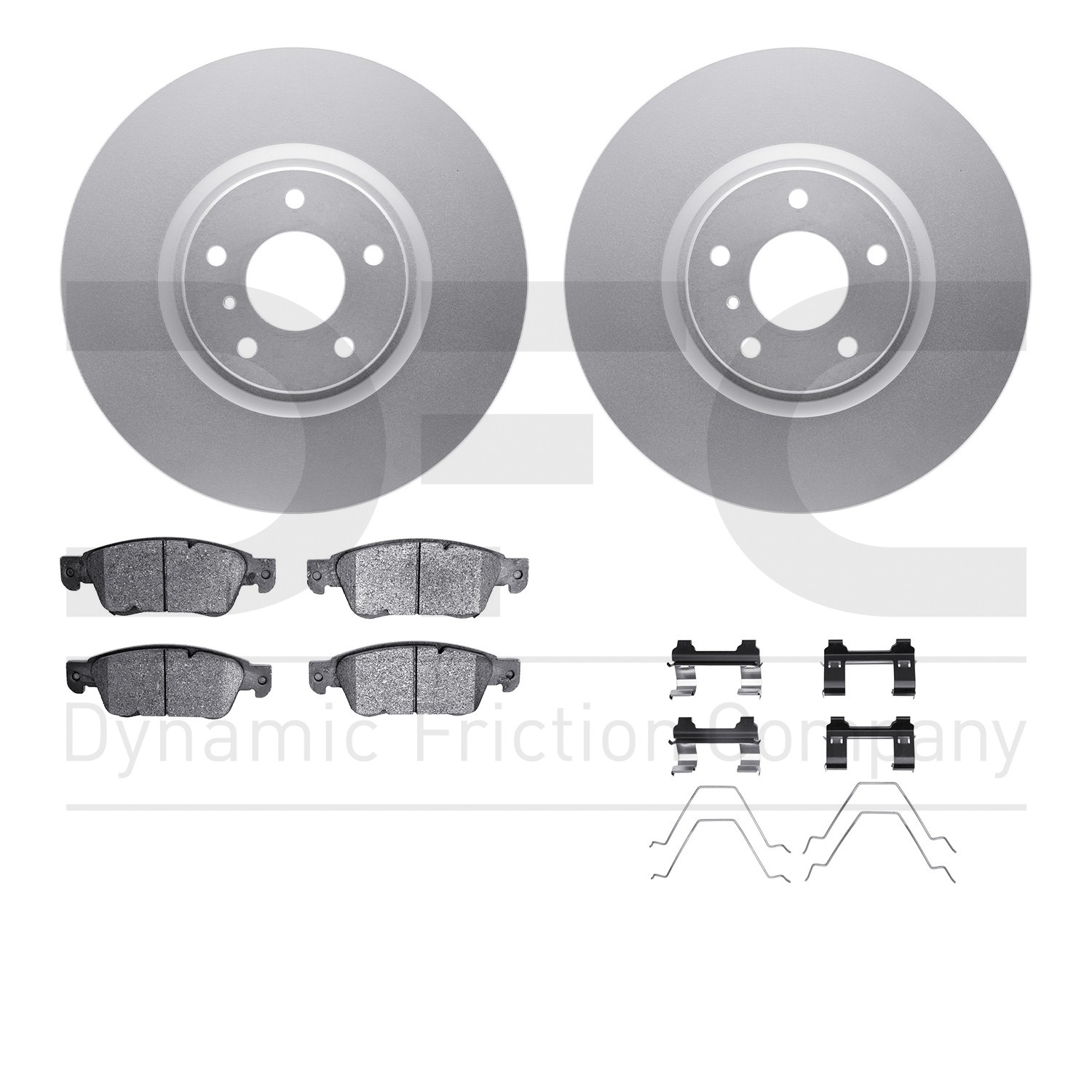DYN 4512-68021 DFC GEOSPEC Coated Rotors with 5000 Brake Pads - Ceramic and Hardware