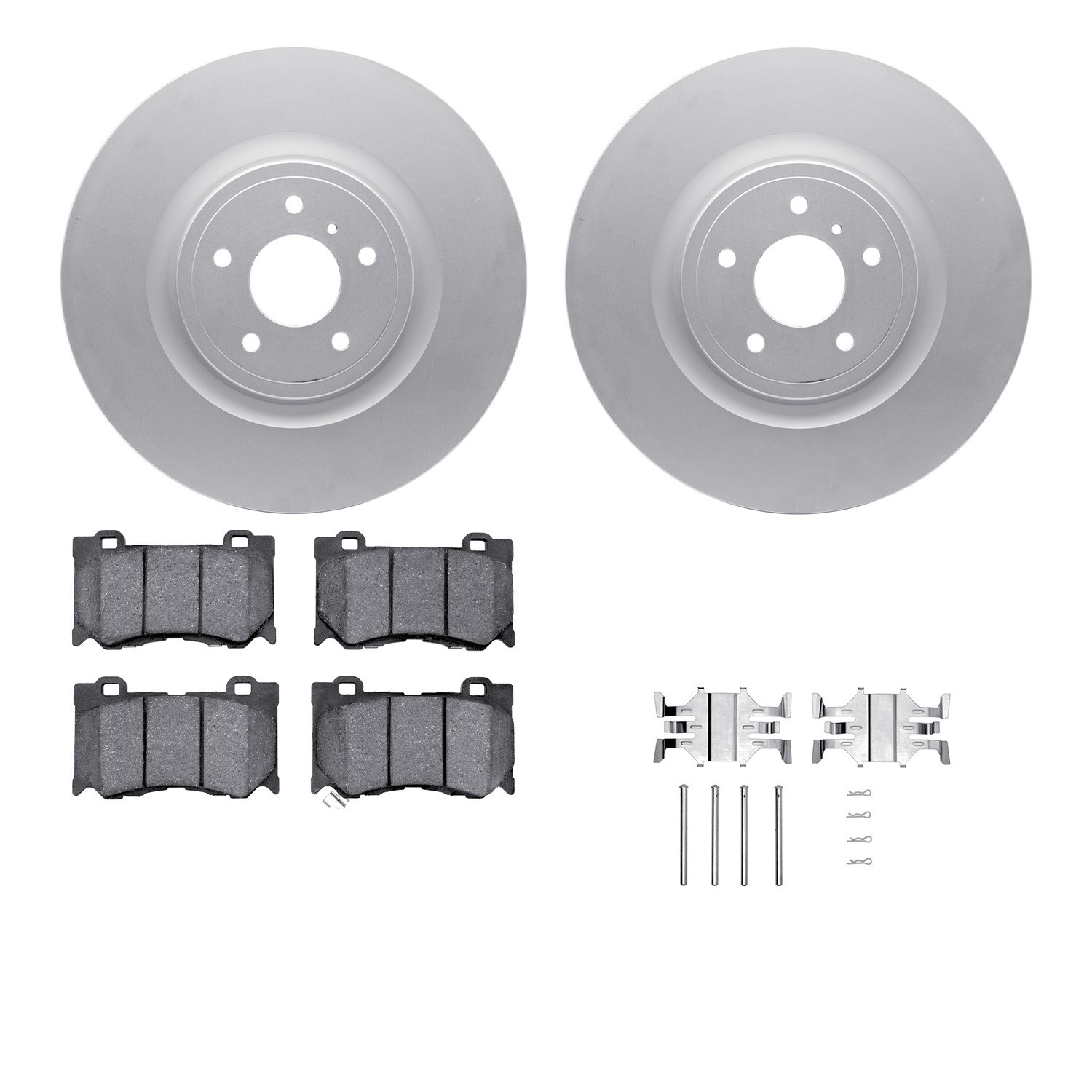 DYN-4512-68022 DFC GEOSPEC Coated Rotors with 5000 Brake Pads - Ceramic and Hardware