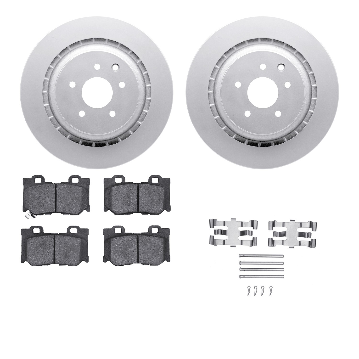 DYN 4512-68023 DFC GEOSPEC Coated Rotors with 5000 Brake Pads - Ceramic and Hardware