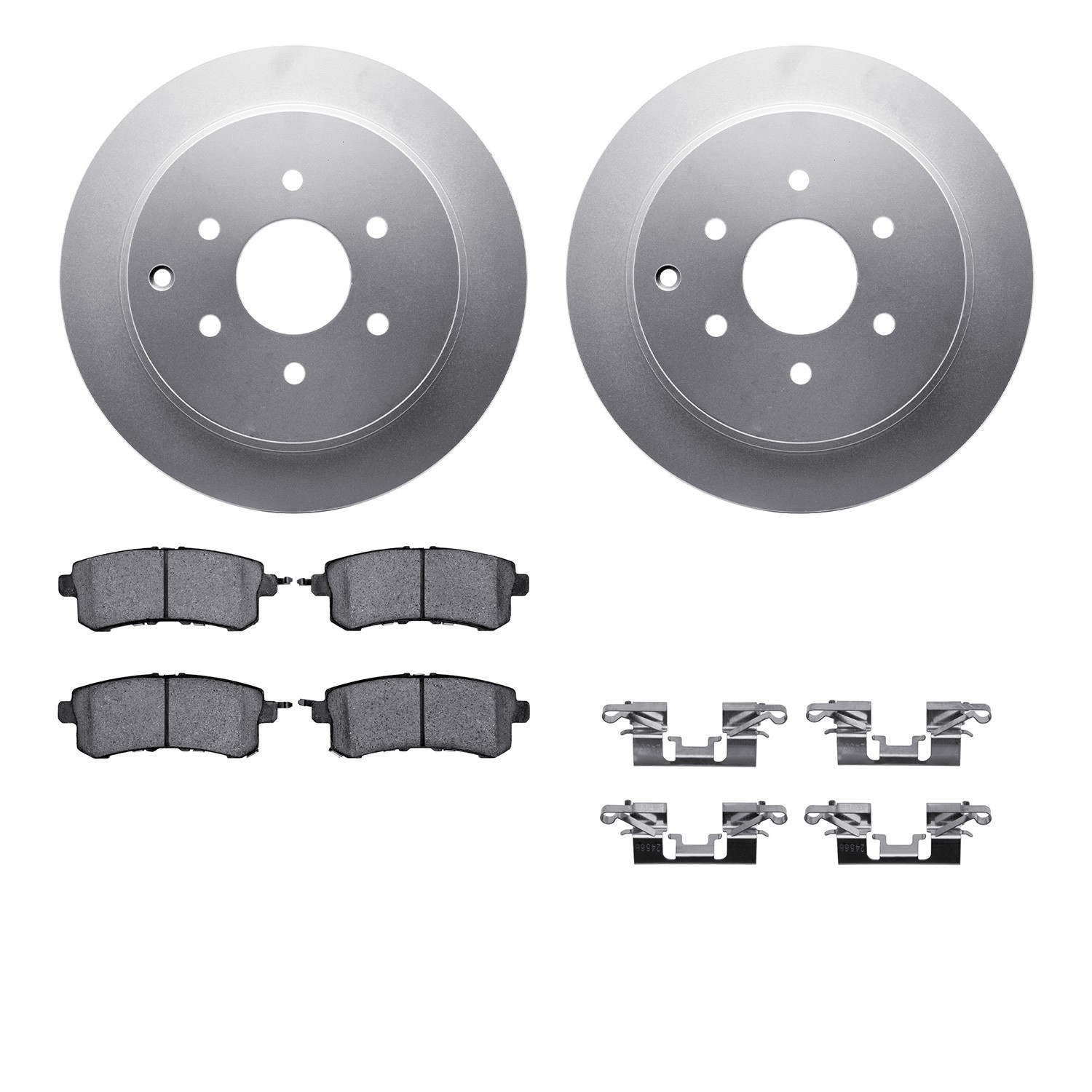 DYN-4512-68028 DFC GEOSPEC Coated Rotors with 5000 Brake Pads - Ceramic and Hardware