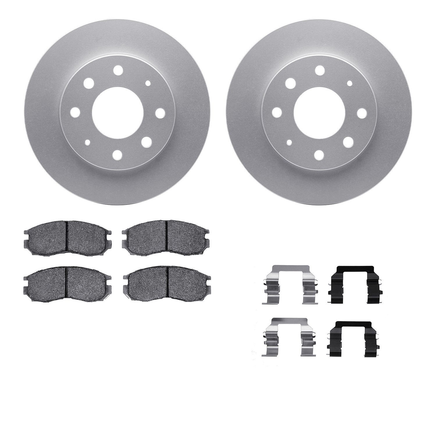 DYN 4512-72047 DFC GEOSPEC Coated Rotors with 5000 Brake Pads - Ceramic and Hardware
