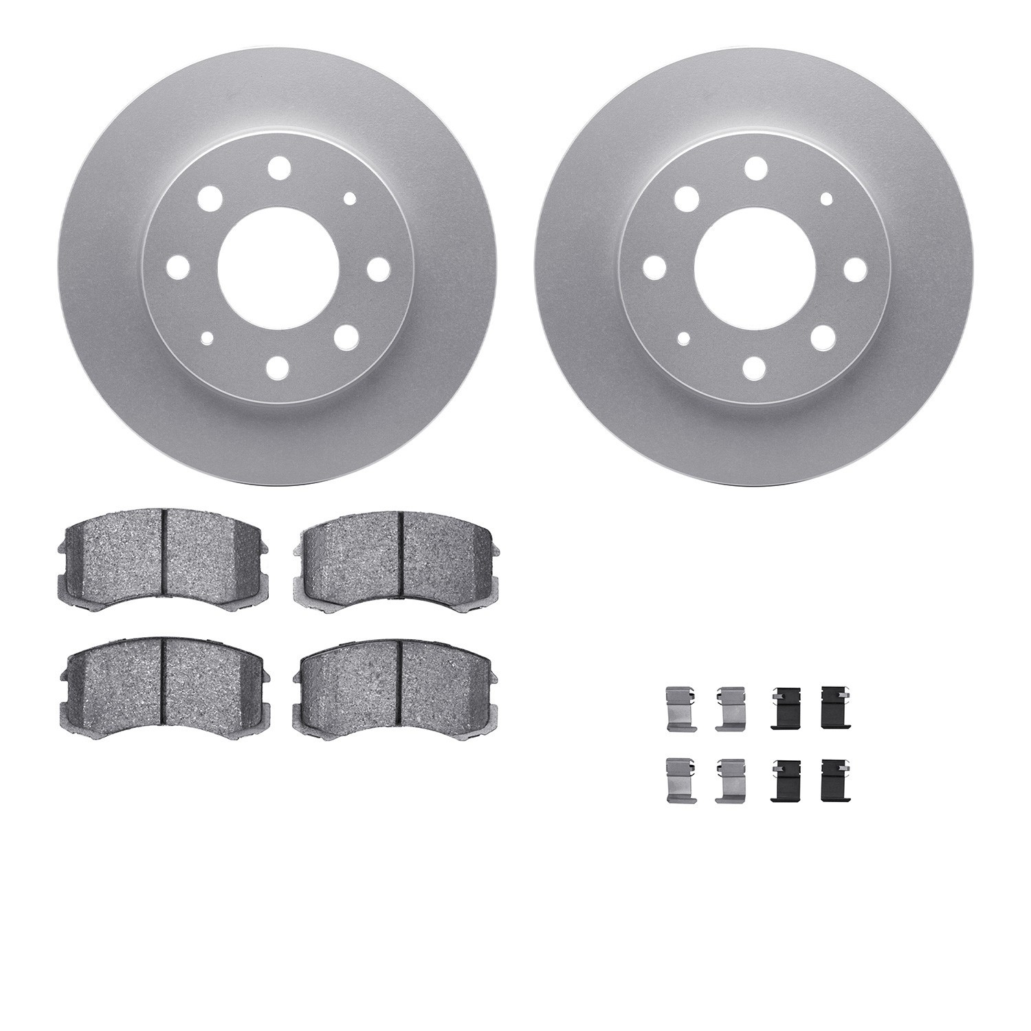 DYN 4512-72053 DFC GEOSPEC Coated Rotors with 5000 Brake Pads - Ceramic and Hardware