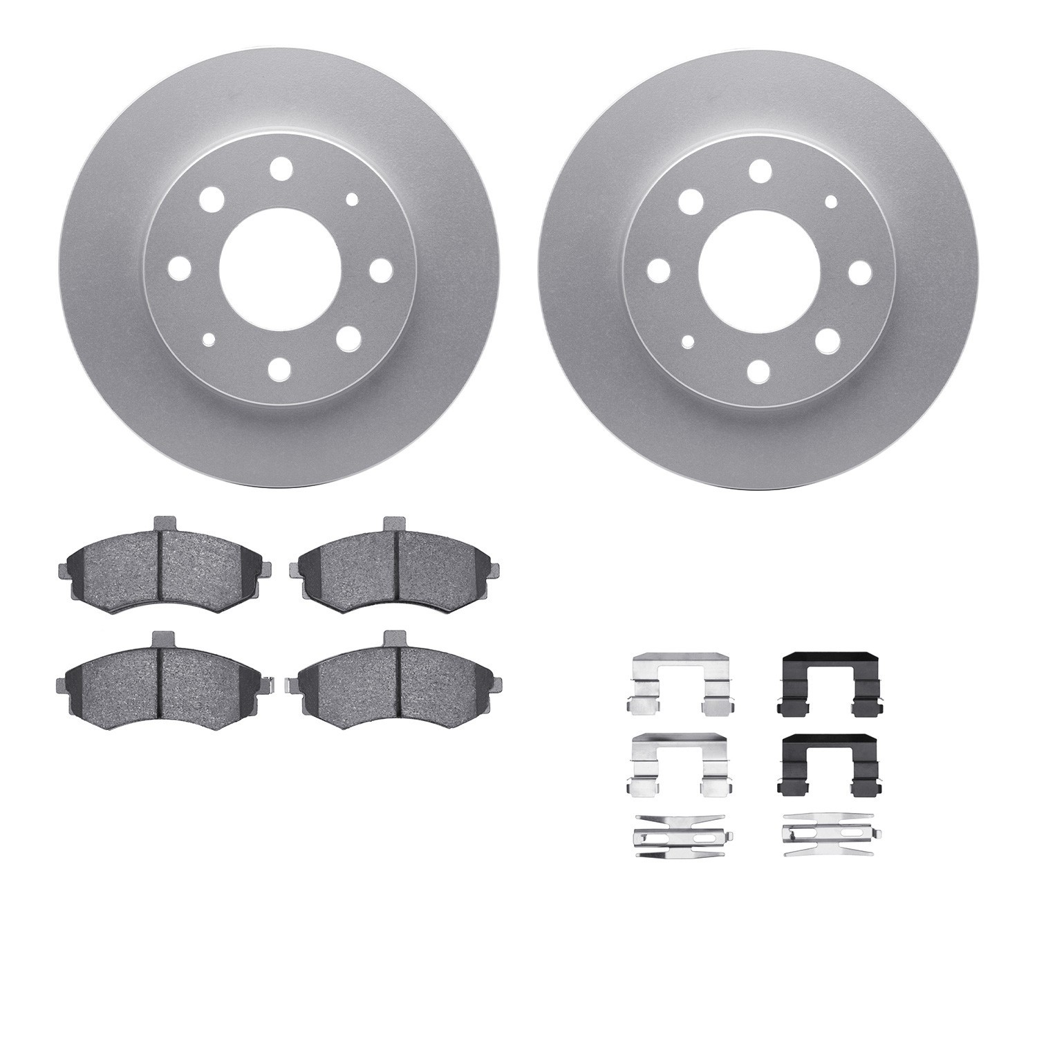 DYN 4512-72054 DFC GEOSPEC Coated Rotors with 5000 Brake Pads - Ceramic and Hardware