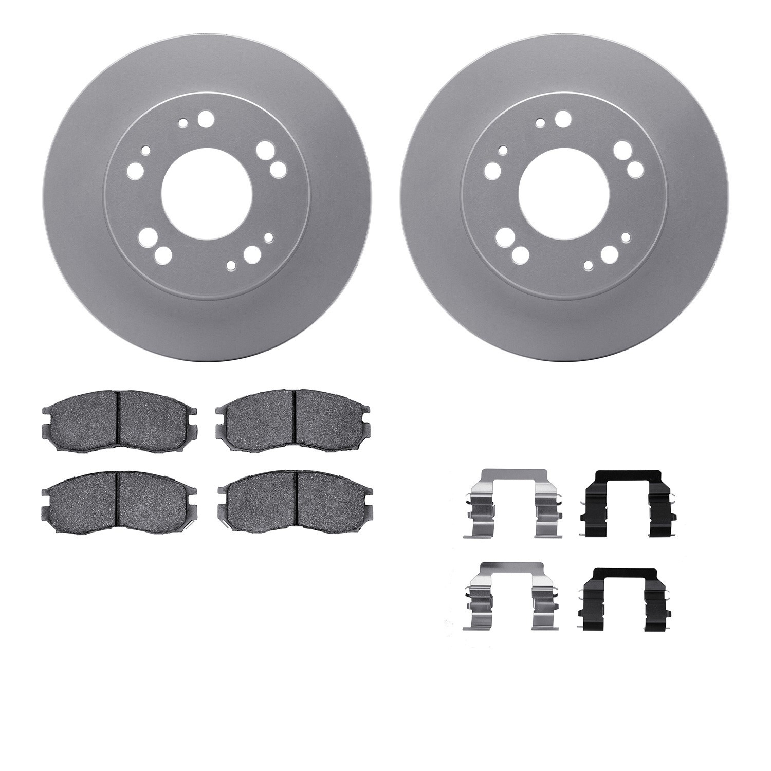 DYN 4512-72055 DFC GEOSPEC Coated Rotors with 5000 Brake Pads - Ceramic and Hardware