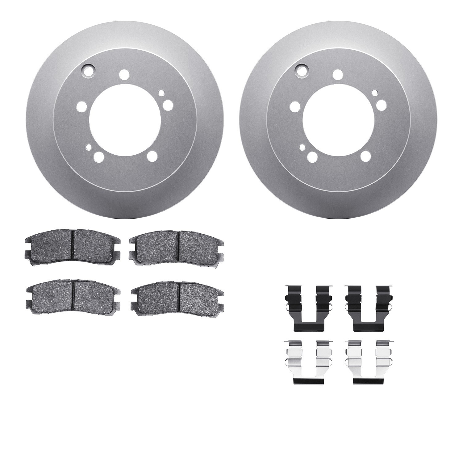 DYN 4512-72056 DFC GEOSPEC Coated Rotors with 5000 Brake Pads - Ceramic and Hardware