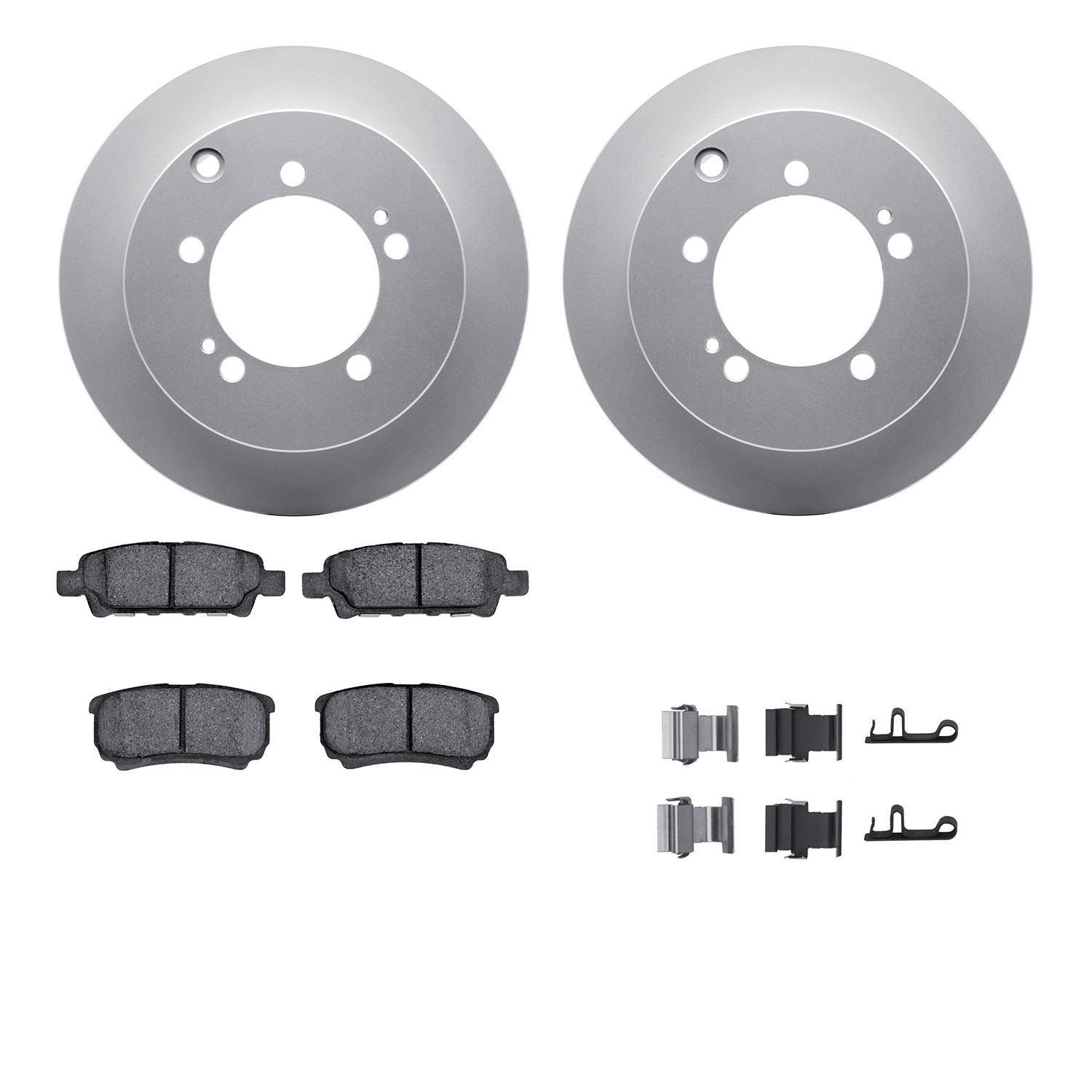 DYN 4512-72057 DFC GEOSPEC Coated Rotors with 5000 Brake Pads - Ceramic and Hardware