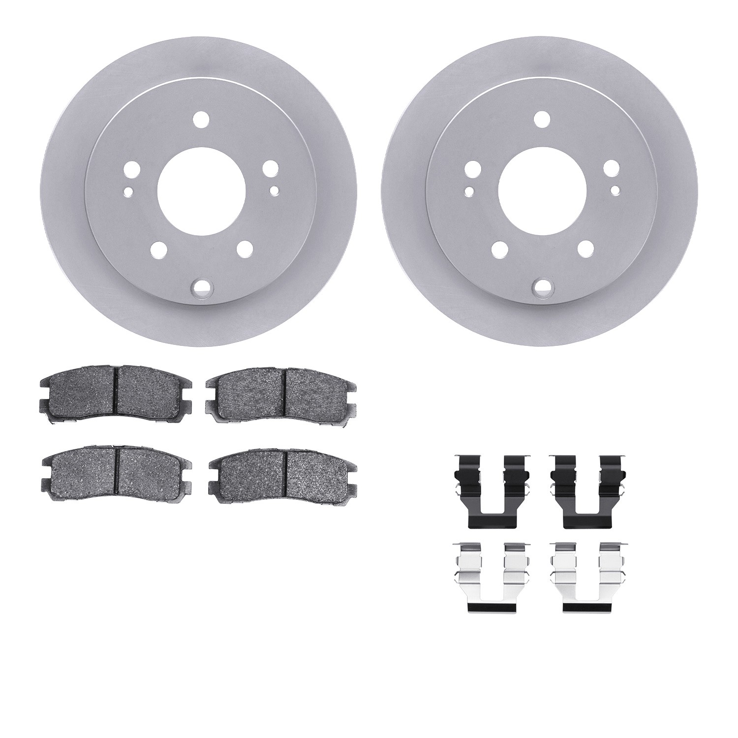 DYN 4512-72068 DFC GEOSPEC Coated Rotors with 5000 Brake Pads - Ceramic and Hardware