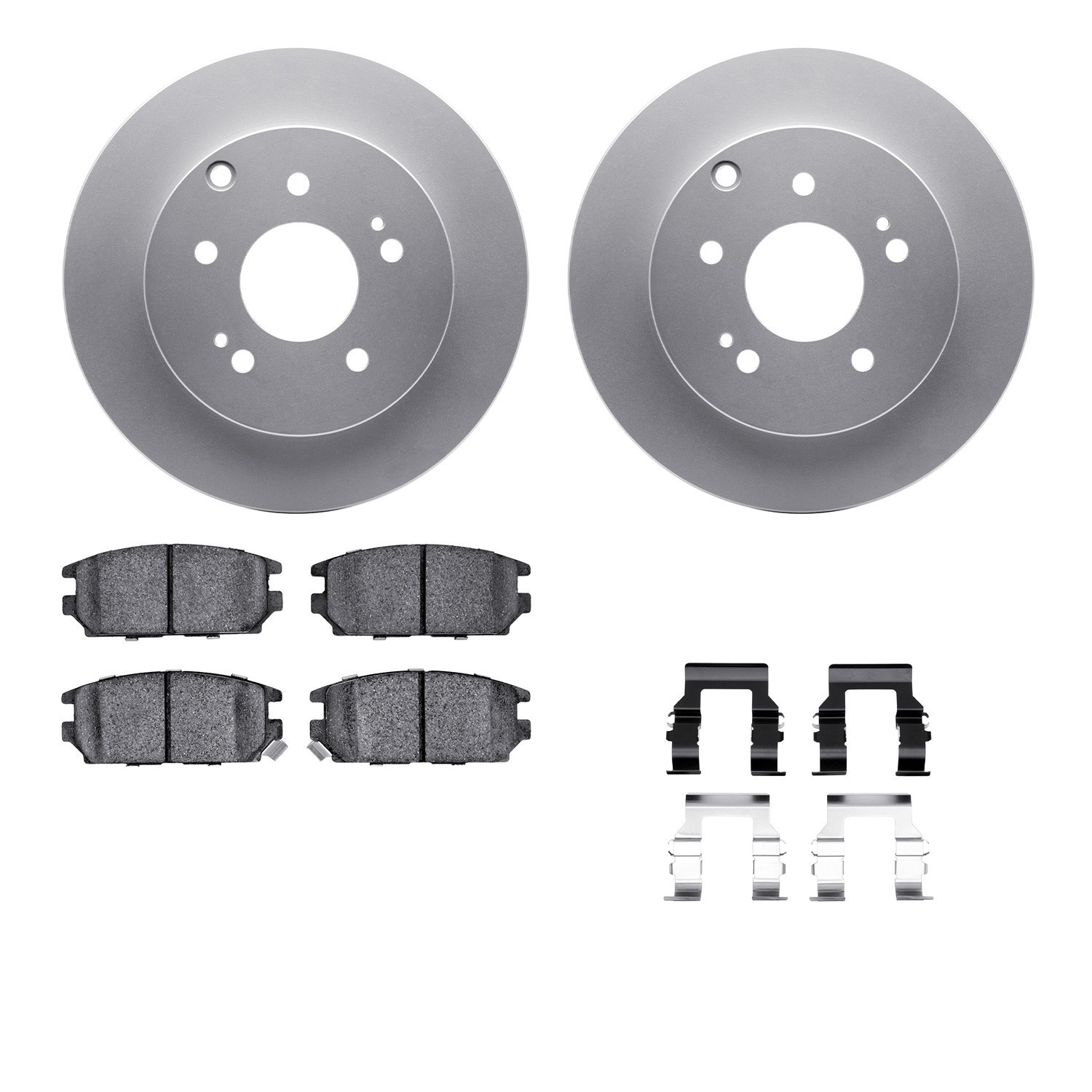 DYN 4512-72071 DFC GEOSPEC Coated Rotors with 5000 Brake Pads - Ceramic and Hardware