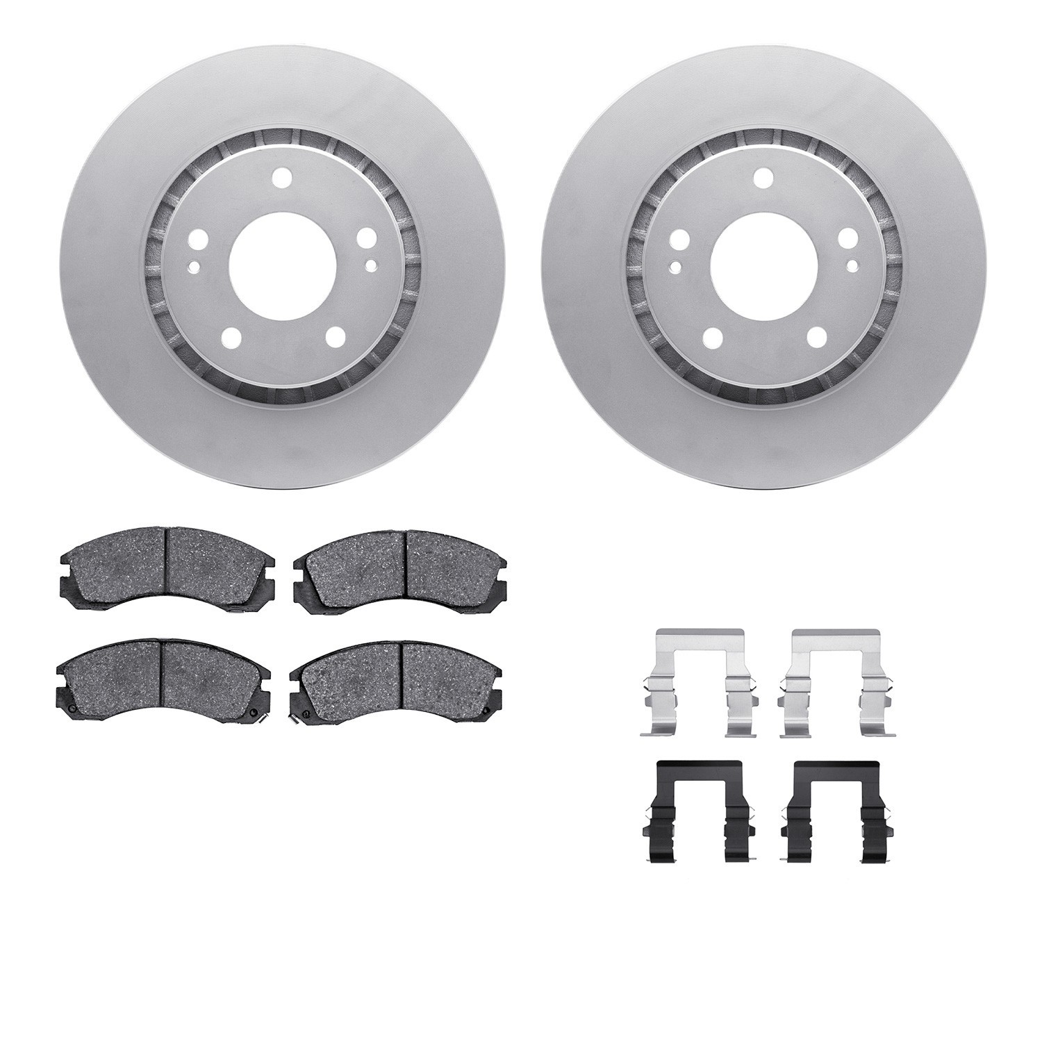 DYN 4512-72076 DFC GEOSPEC Coated Rotors with 5000 Brake Pads - Ceramic and Hardware