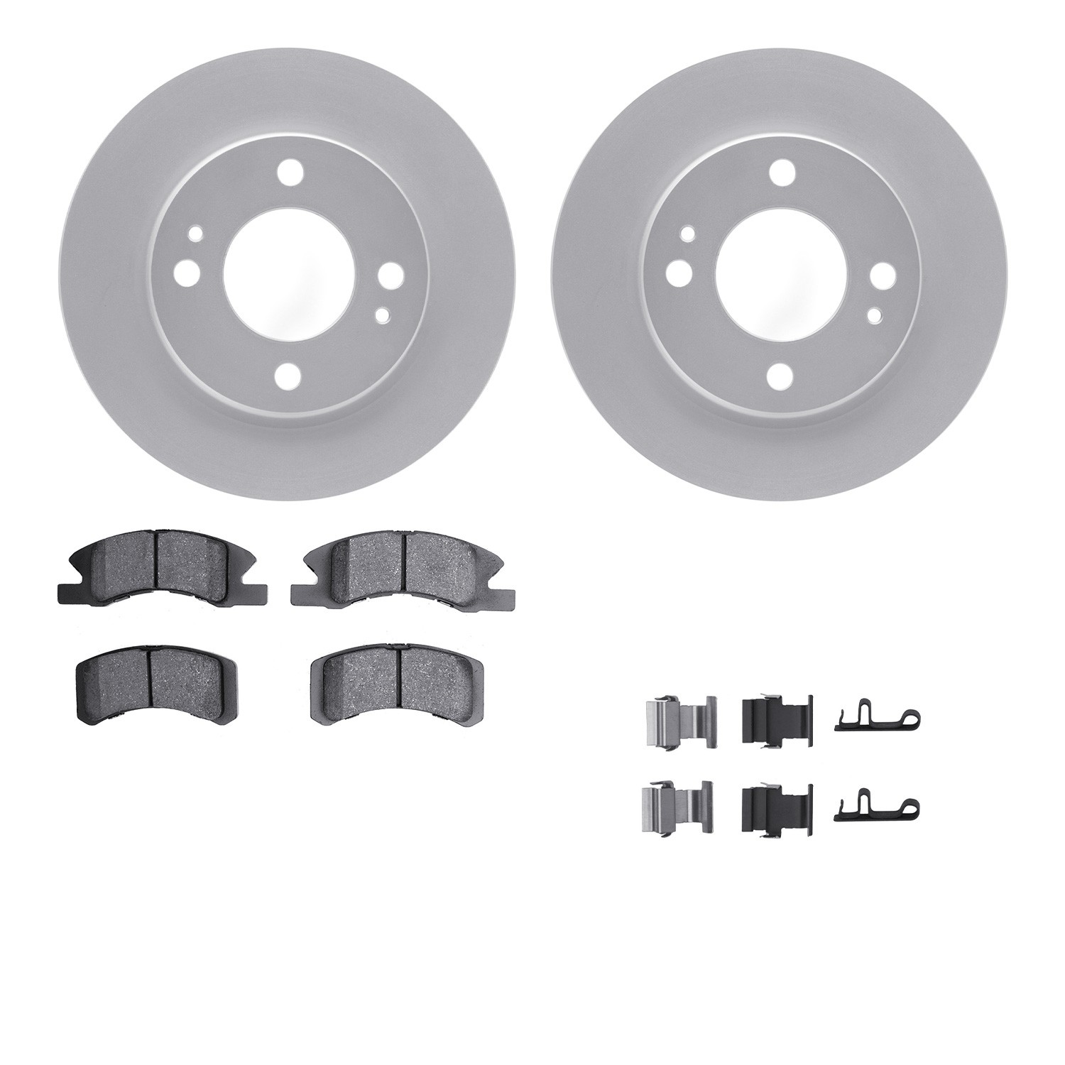 DYN-4512-72077 DFC GEOSPEC Coated Rotors with 5000 Brake Pads - Ceramic and Hardware