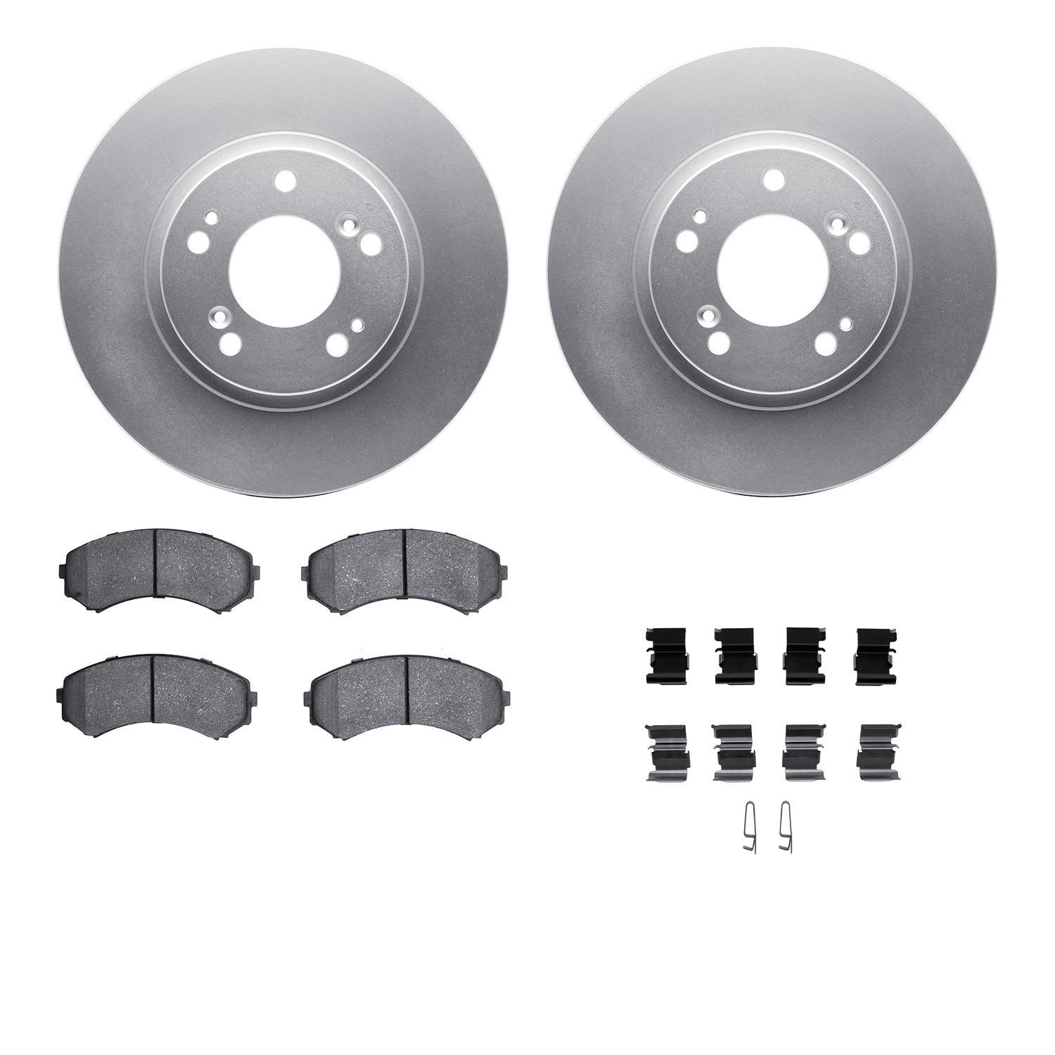 DYN 4512-72079 DFC GEOSPEC Coated Rotors with 5000 Brake Pads - Ceramic and Hardware