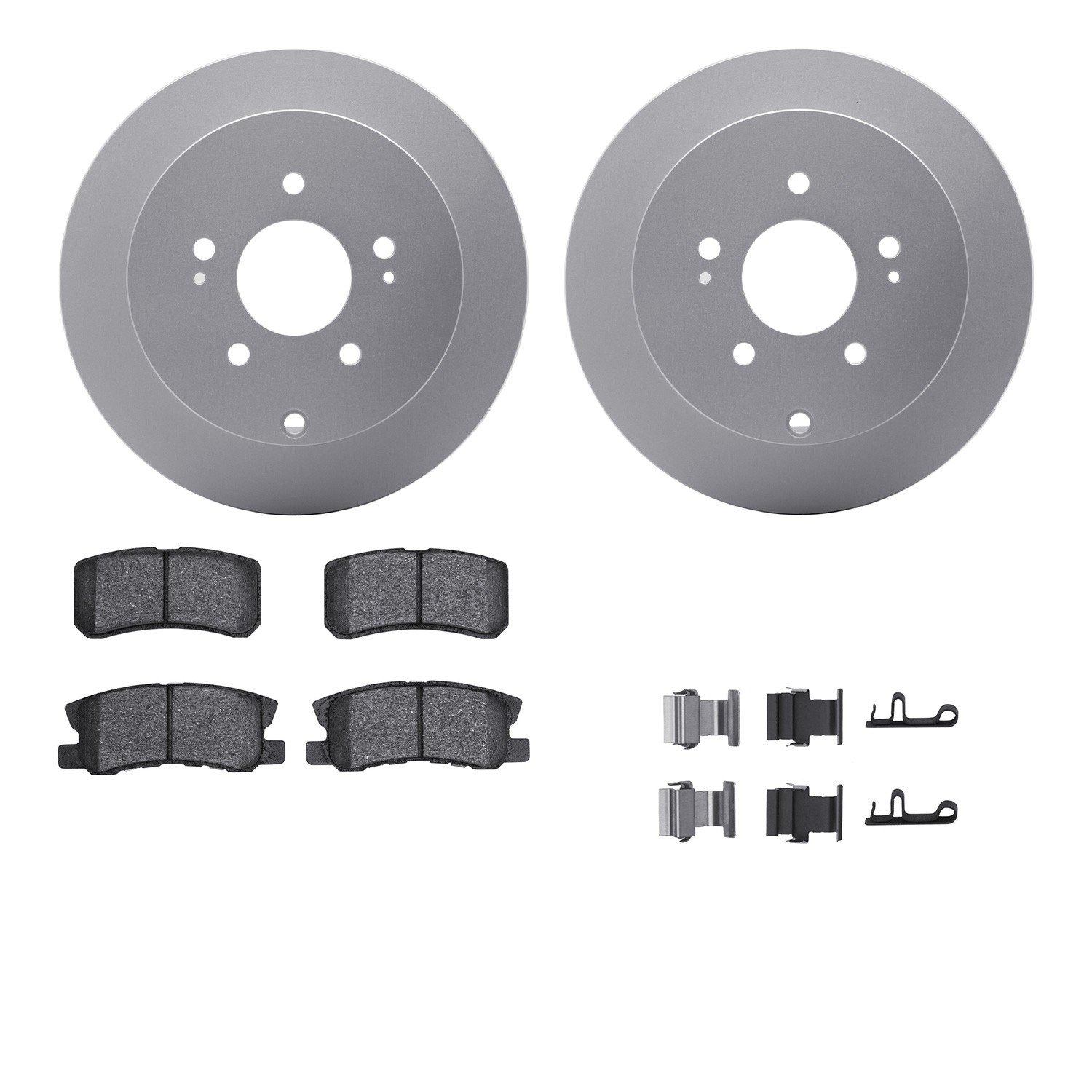DYN 4512-72080 DFC GEOSPEC Coated Rotors with 5000 Brake Pads - Ceramic and Hardware