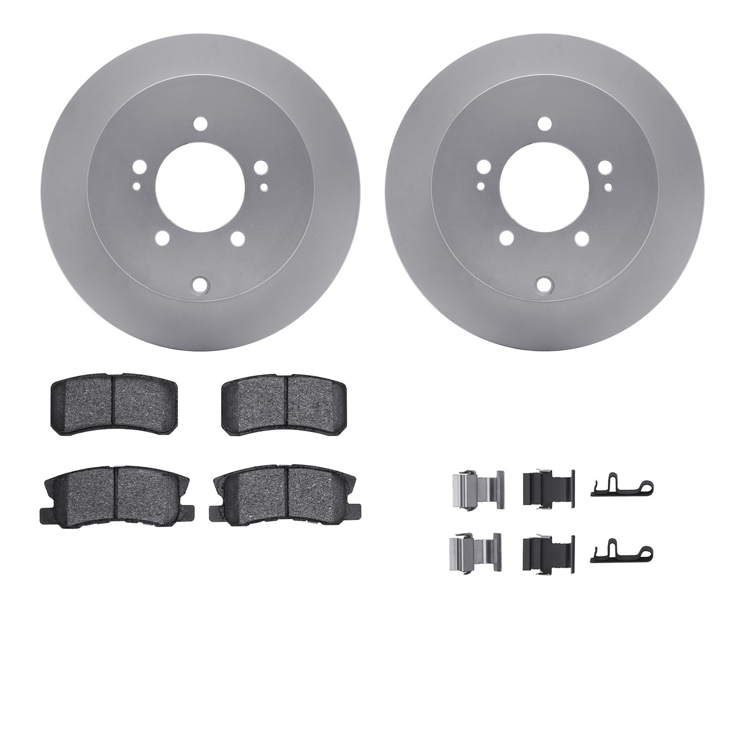 DYN 4512-72082 DFC GEOSPEC Coated Rotors with 5000 Brake Pads - Ceramic and Hardware