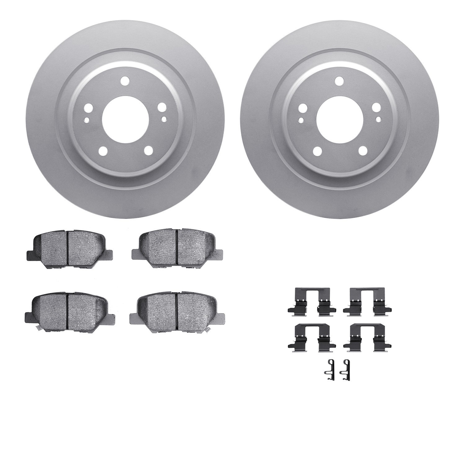 DYN-4512-72083 DFC GEOSPEC Coated Rotors with 5000 Brake Pads - Ceramic and Hardware