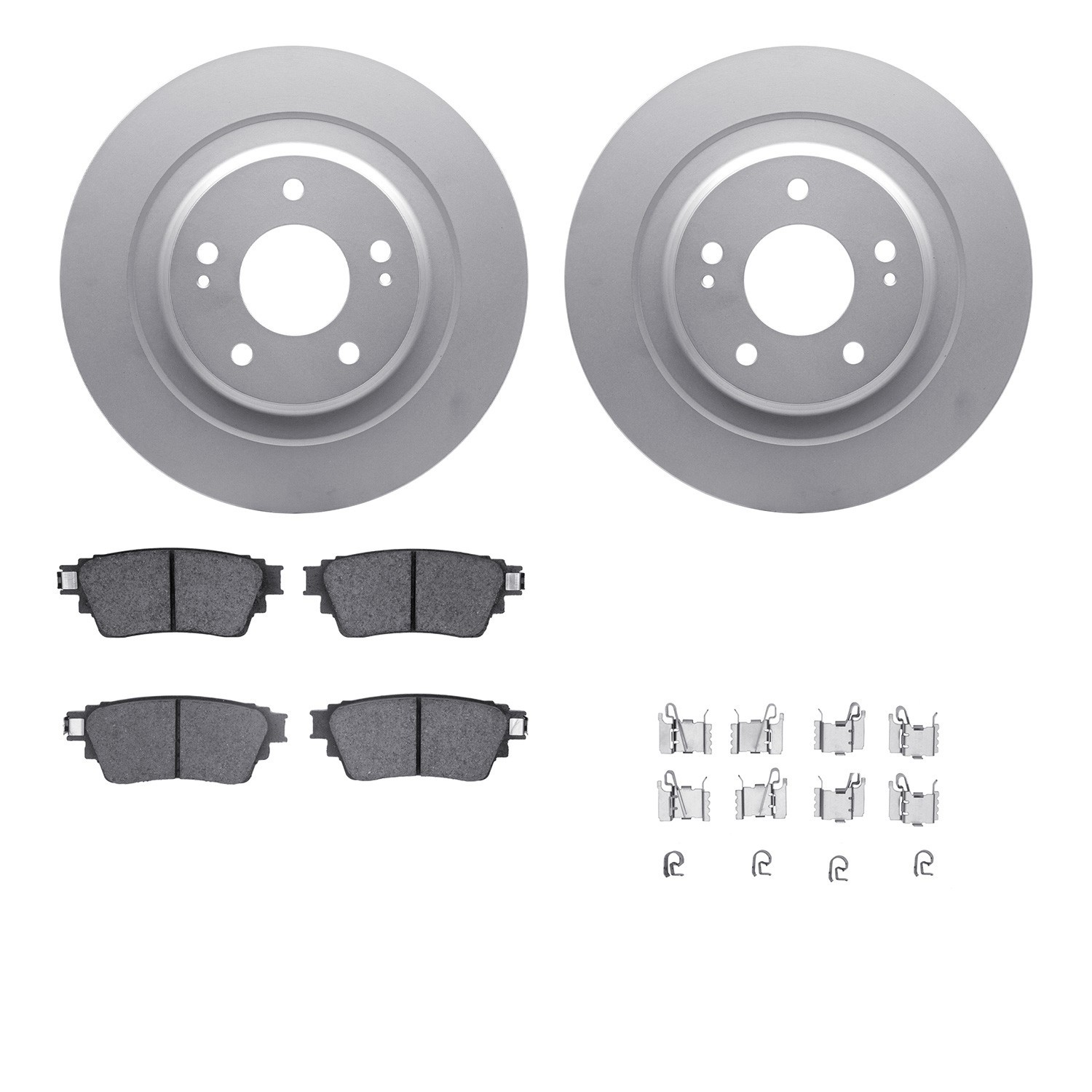 DYN 4512-72084 DFC GEOSPEC Coated Rotors with 5000 Brake Pads - Ceramic and Hardware
