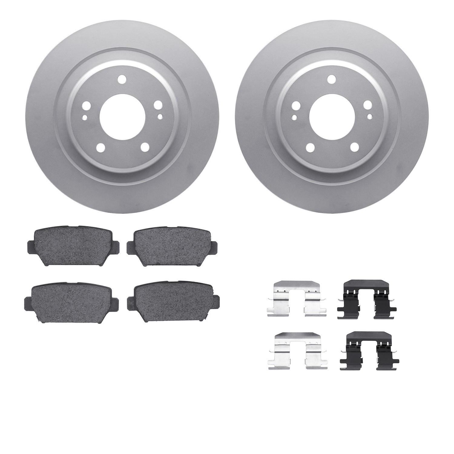 DYN 4512-72085 DFC GEOSPEC Coated Rotors with 5000 Brake Pads - Ceramic and Hardware