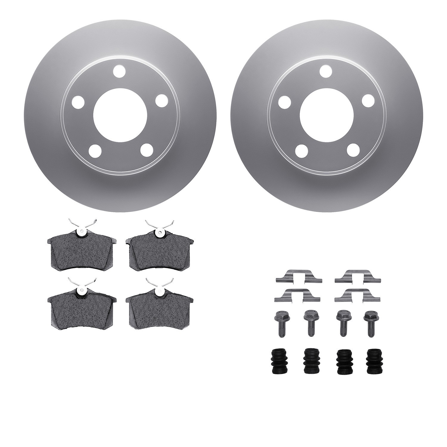DYN 4512-73092 DFC GEOSPEC Coated Rotors with 5000 Brake Pads - Ceramic and Hardware