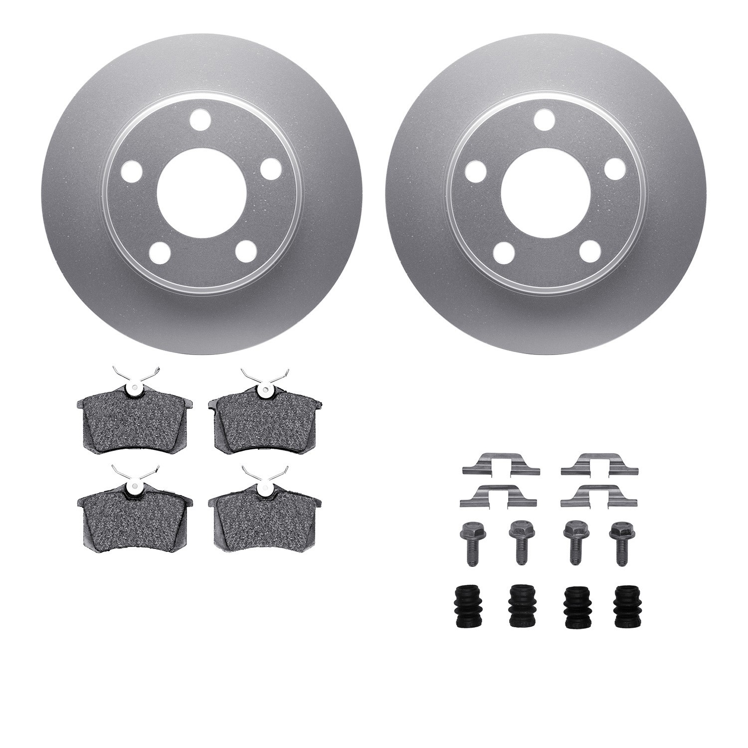 DYN 4512-73093 DFC GEOSPEC Coated Rotors with 5000 Brake Pads - Ceramic and Hardware