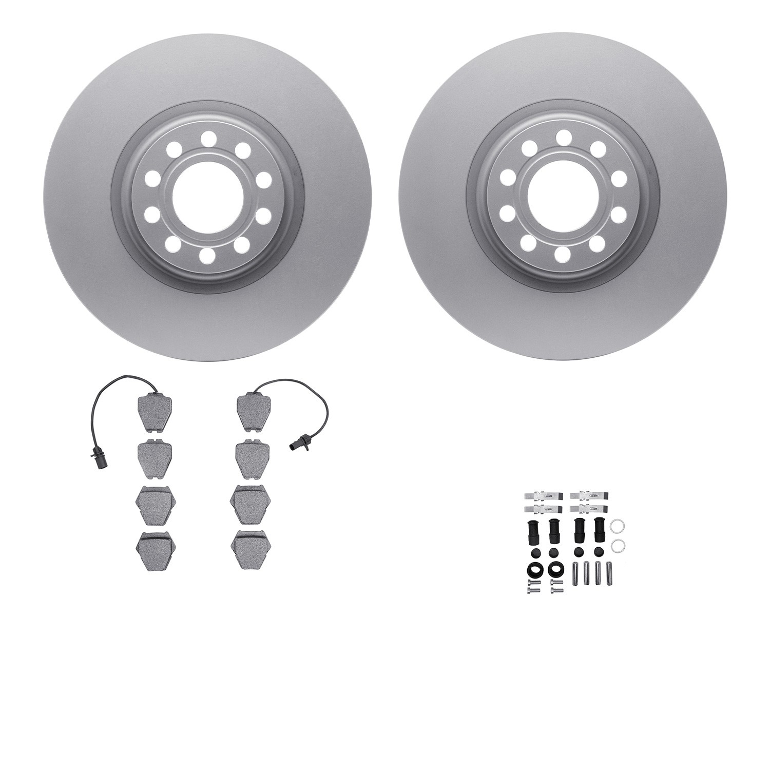 DYN 4512-73094 DFC GEOSPEC Coated Rotors with 5000 Brake Pads - Ceramic and Hardware
