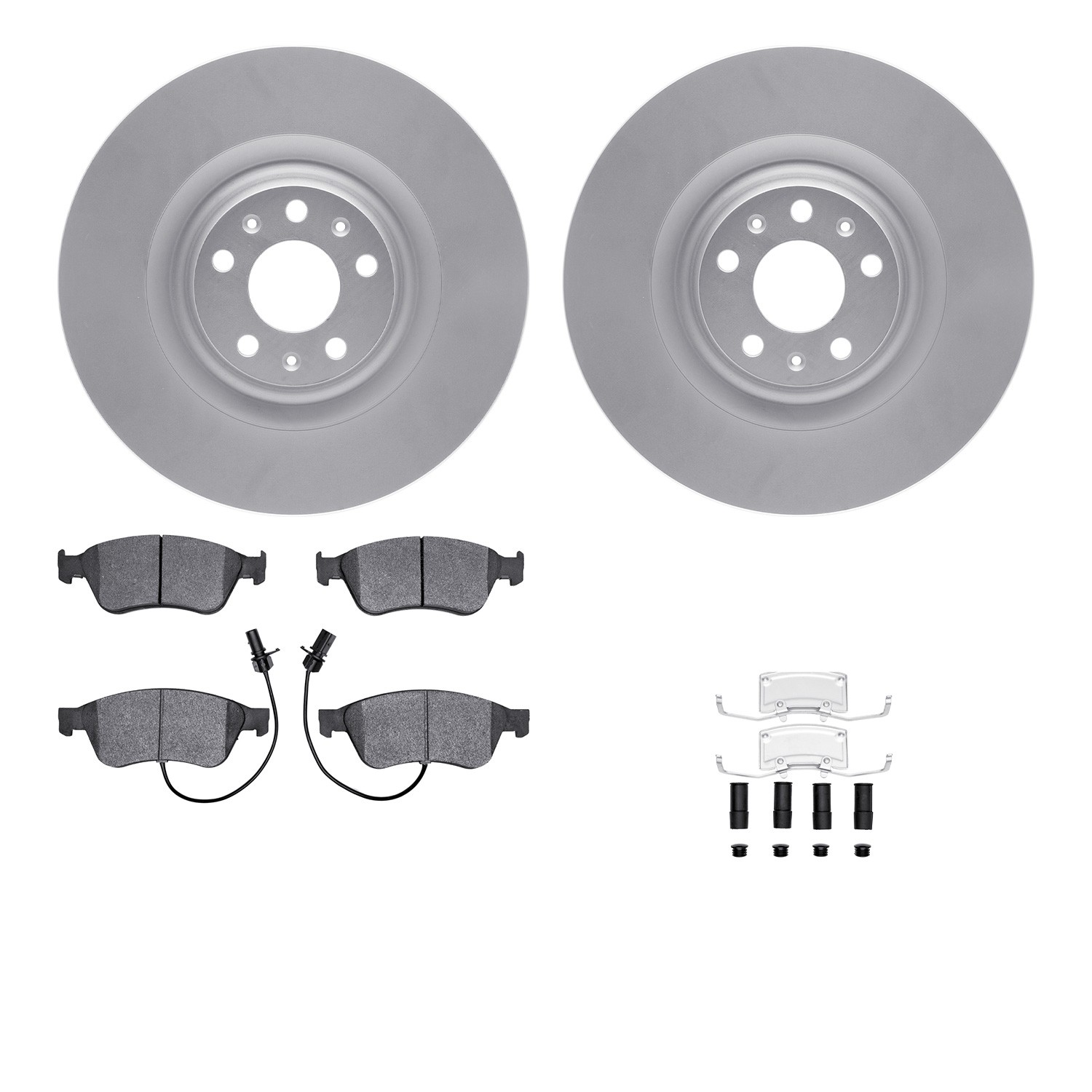 DYN 4512-73104 DFC GEOSPEC Coated Rotors with 5000 Brake Pads - Ceramic and Hardware