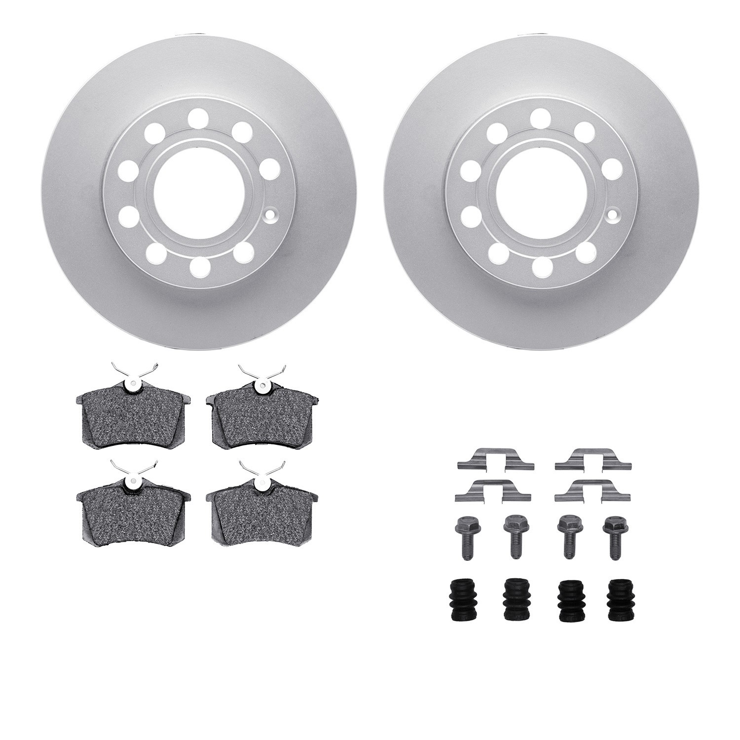 DYN 4512-73122 DFC GEOSPEC Coated Rotors with 5000 Brake Pads - Ceramic and Hardware