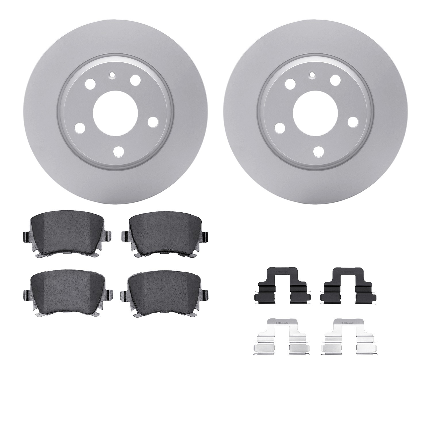 DYN 4512-73132 DFC GEOSPEC Coated Rotors with 5000 Brake Pads - Ceramic and Hardware
