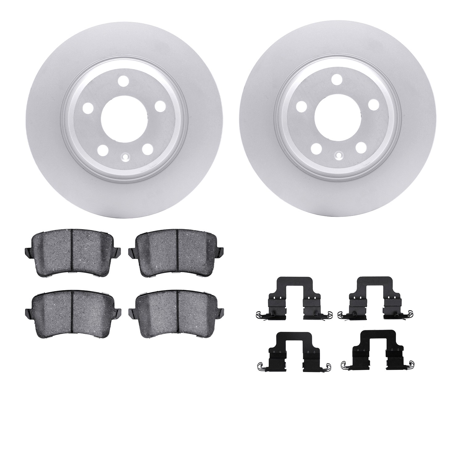 DYN 4512-73143 DFC GEOSPEC Coated Rotors with 5000 Brake Pads - Ceramic and Hardware