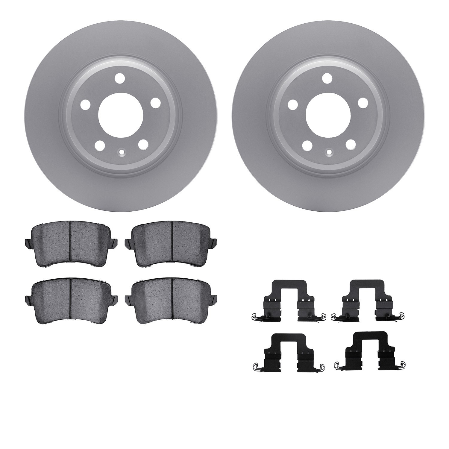 DYN 4512-73144 DFC GEOSPEC Coated Rotors with 5000 Brake Pads - Ceramic and Hardware