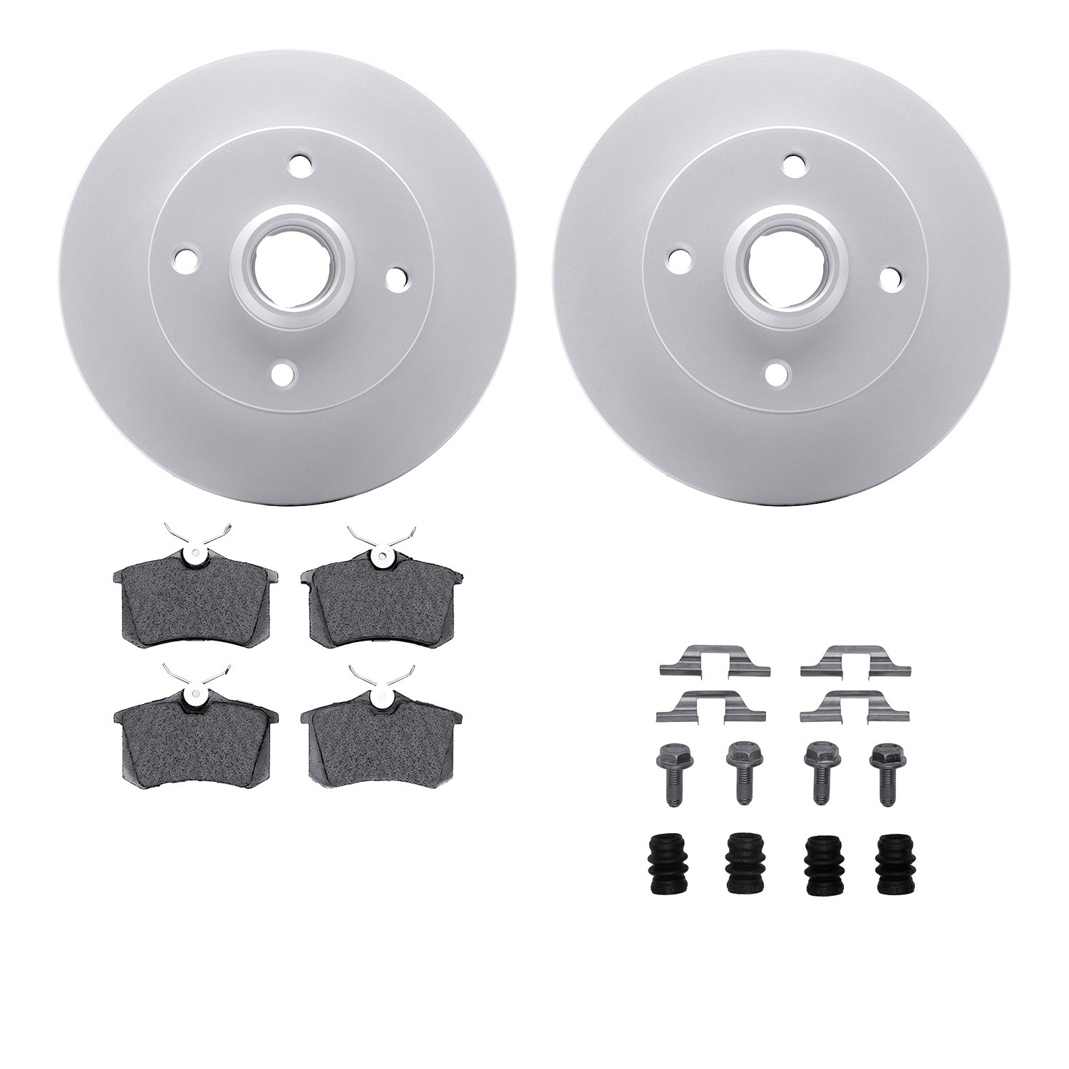 DYN 4512-74076 DFC GEOSPEC Coated Rotors with 5000 Brake Pads - Ceramic and Hardware