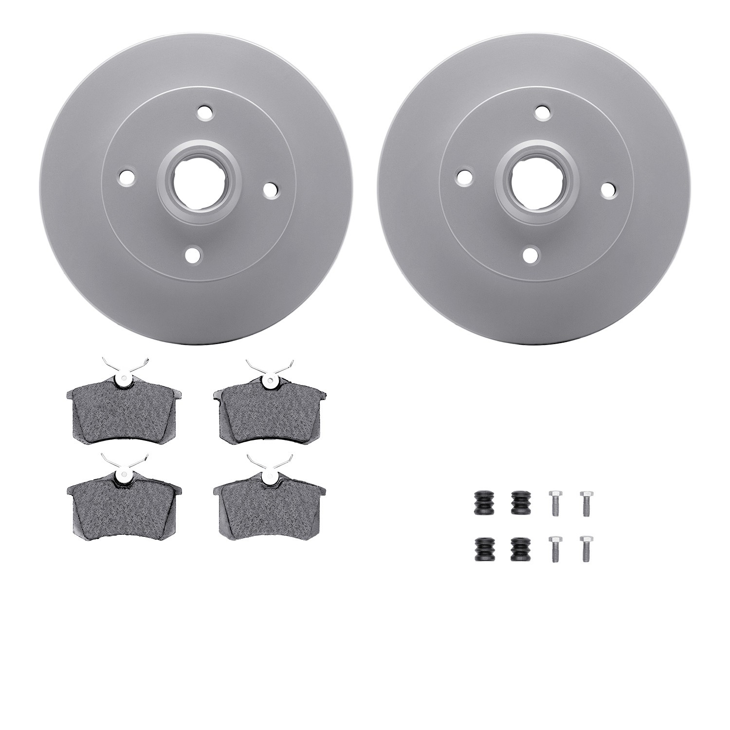 DYN 4512-74078 DFC GEOSPEC Coated Rotors with 5000 Brake Pads - Ceramic and Hardware
