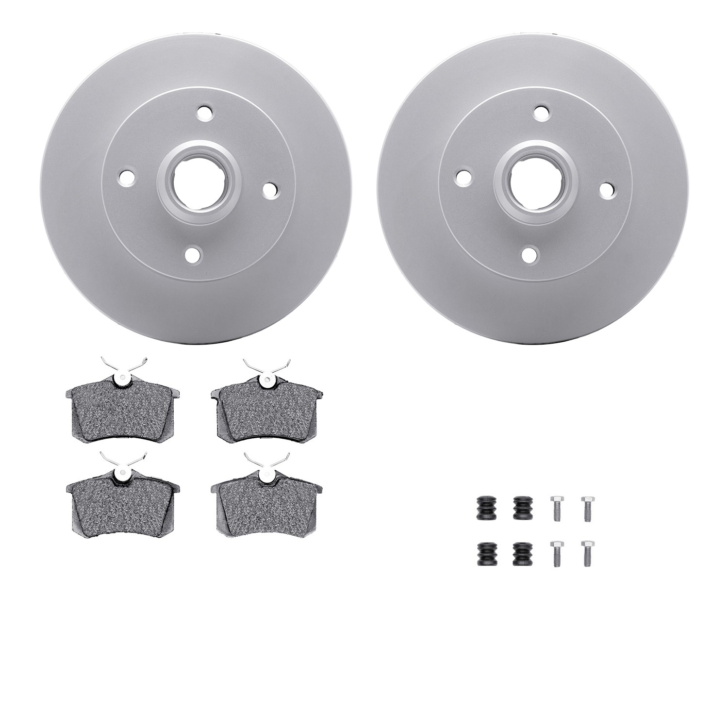 DYN 4512-74079 DFC GEOSPEC Coated Rotors with 5000 Brake Pads - Ceramic and Hardware