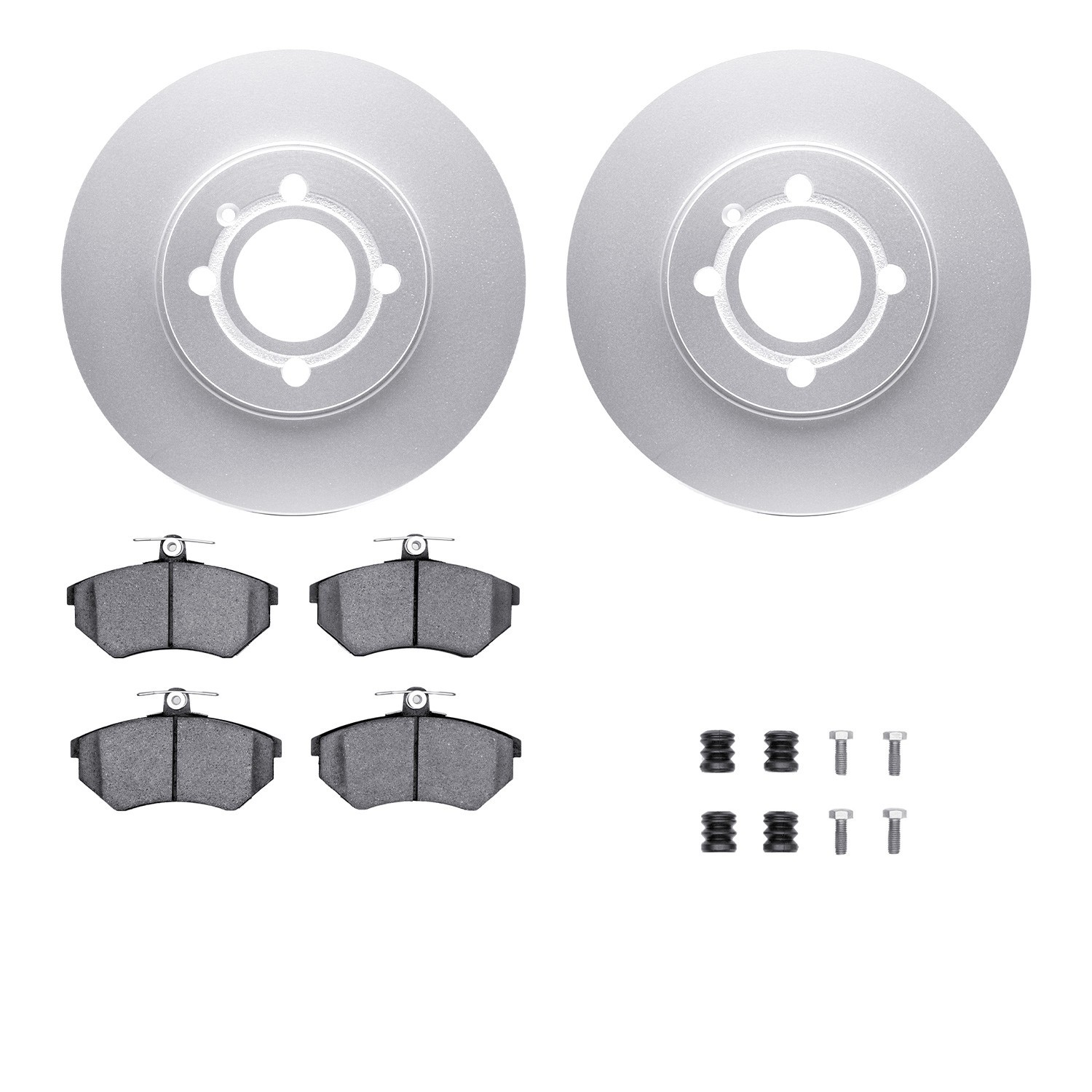 DYN 4512-74081 DFC GEOSPEC Coated Rotors with 5000 Brake Pads - Ceramic and Hardware