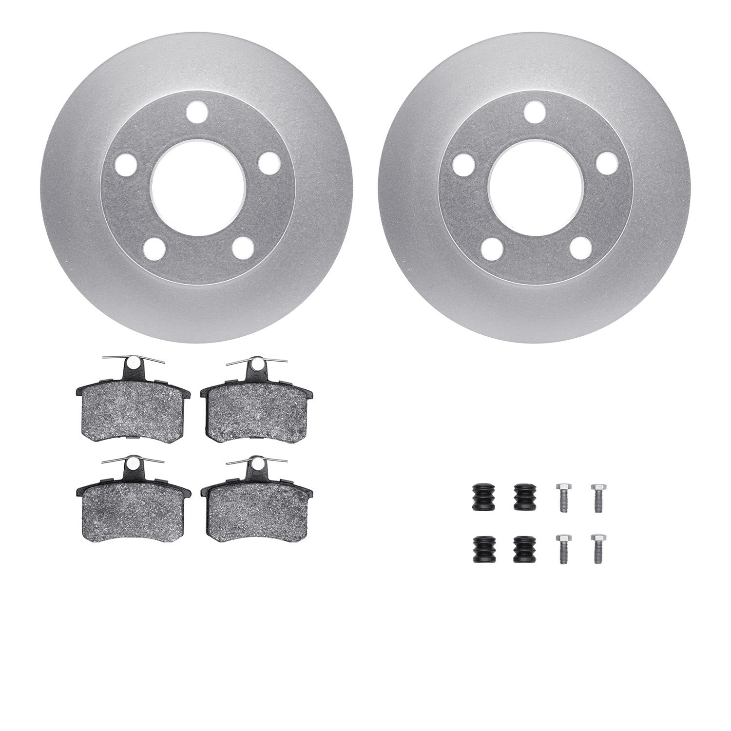 DYN 4512-74083 DFC GEOSPEC Coated Rotors with 5000 Brake Pads - Ceramic and Hardware