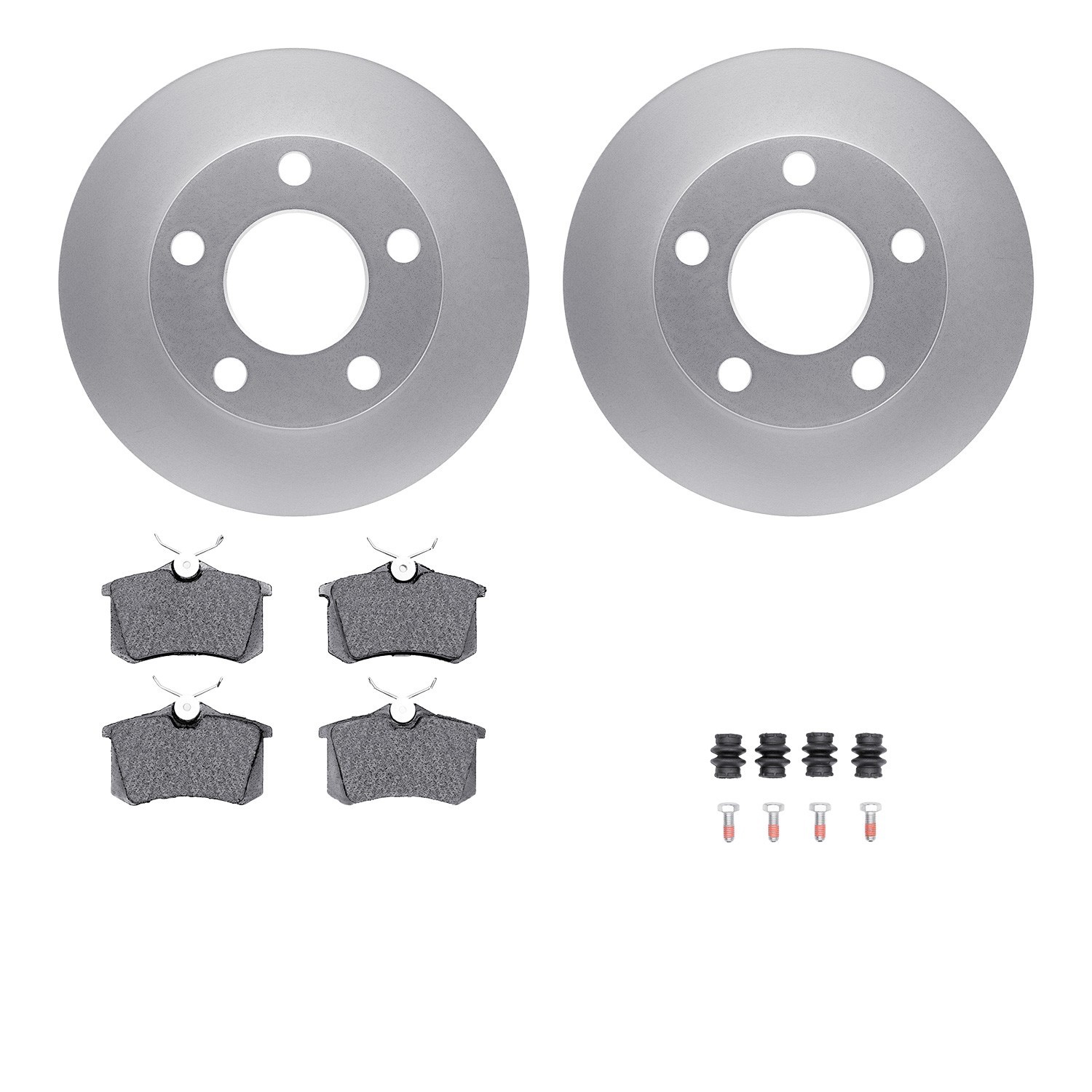 DYN 4512-74084 DFC GEOSPEC Coated Rotors with 5000 Brake Pads - Ceramic and Hardware