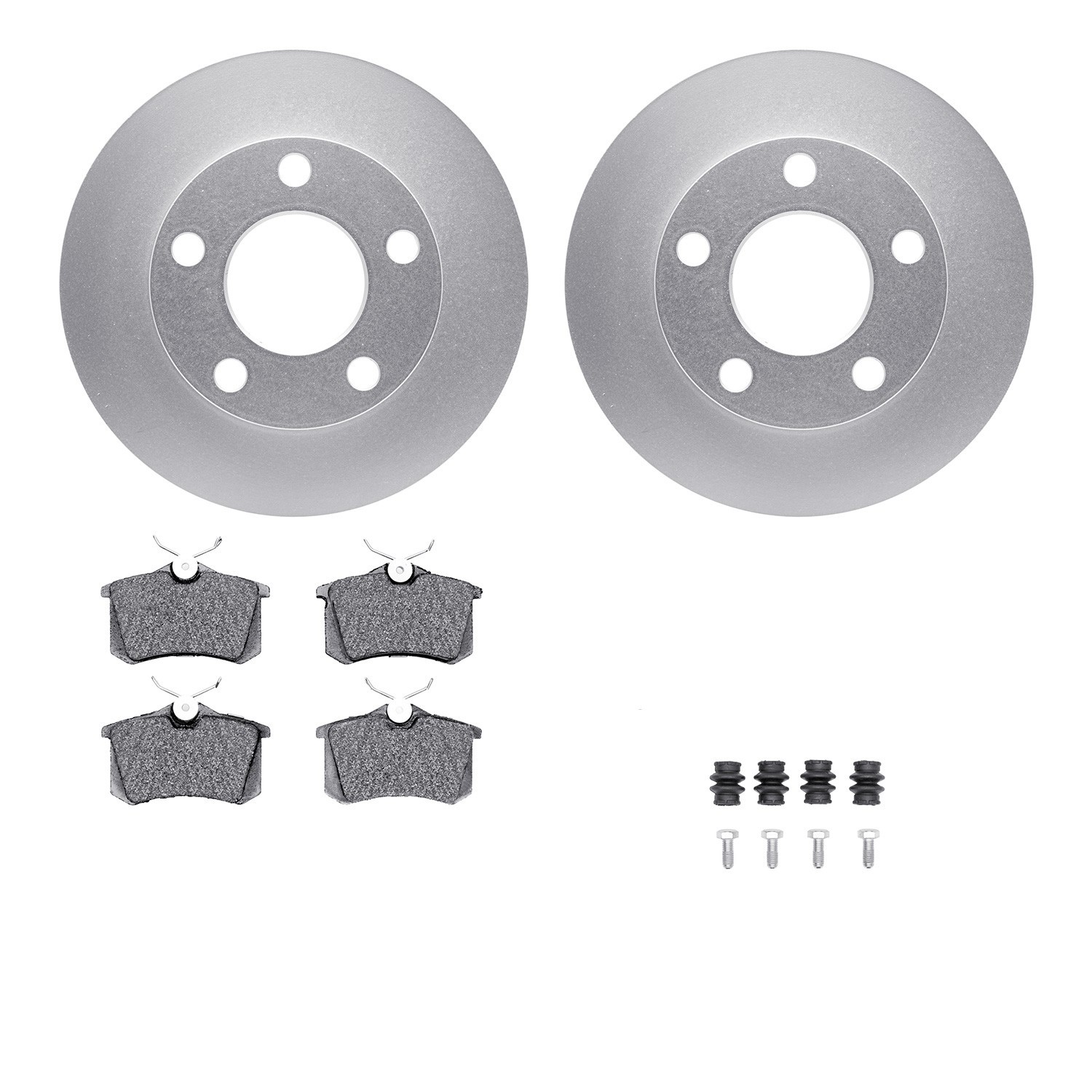 DYN 4512-74085 DFC GEOSPEC Coated Rotors with 5000 Brake Pads - Ceramic and Hardware