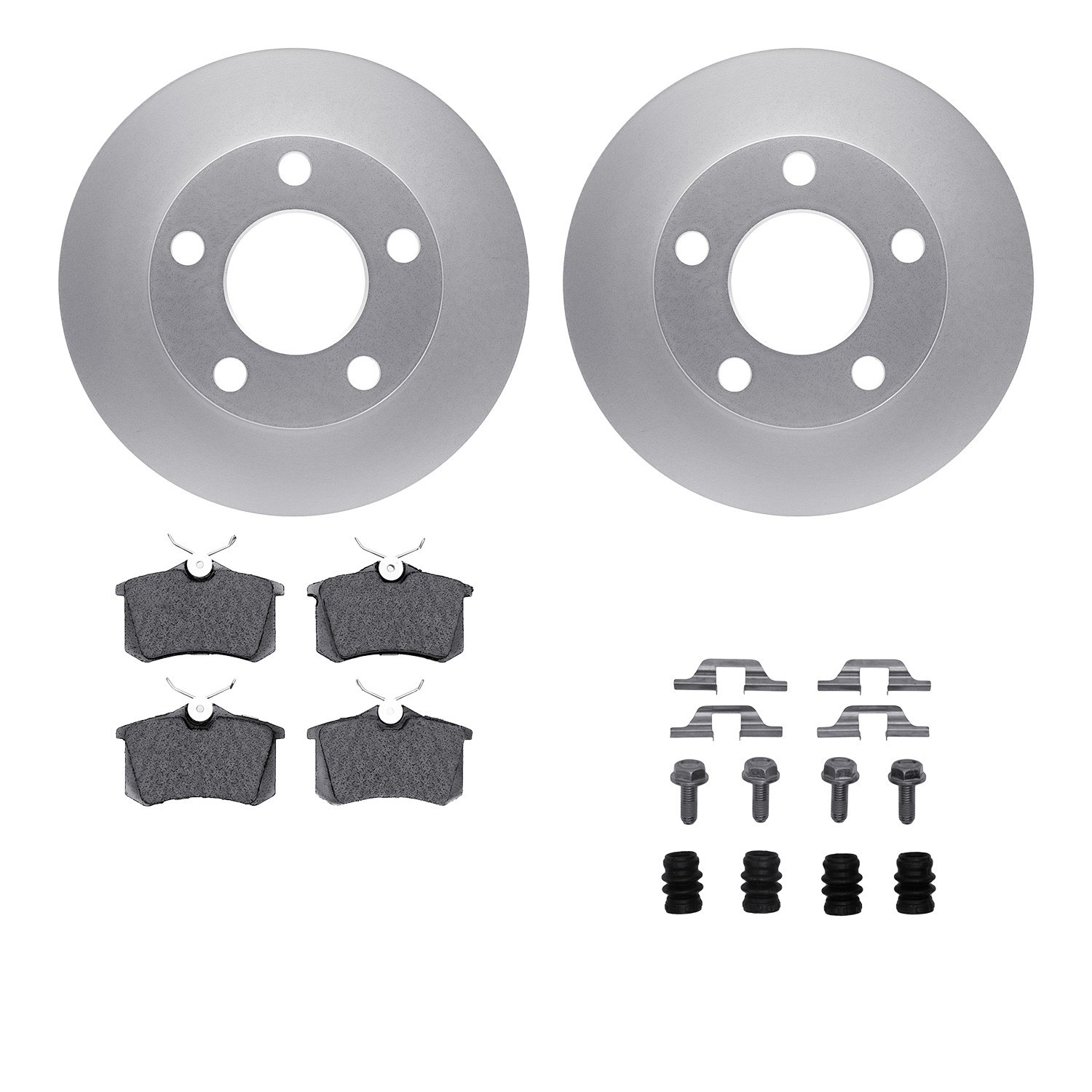 DYN 4512-74086 DFC GEOSPEC Coated Rotors with 5000 Brake Pads - Ceramic and Hardware