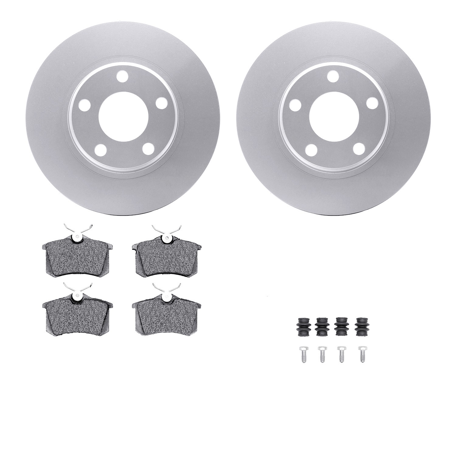 DYN 4512-74093 DFC GEOSPEC Coated Rotors with 5000 Brake Pads - Ceramic and Hardware