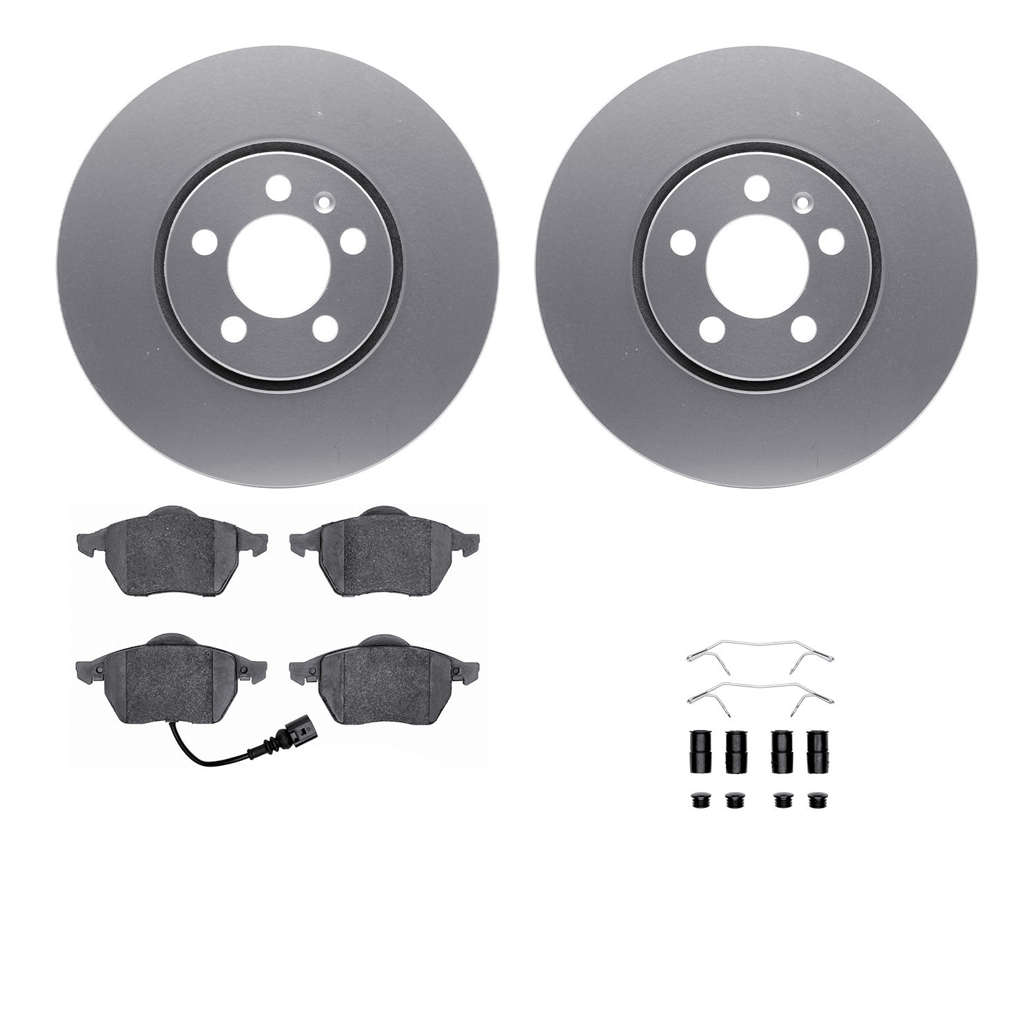 DYN 4512-74102 DFC GEOSPEC Coated Rotors with 5000 Brake Pads - Ceramic and Hardware
