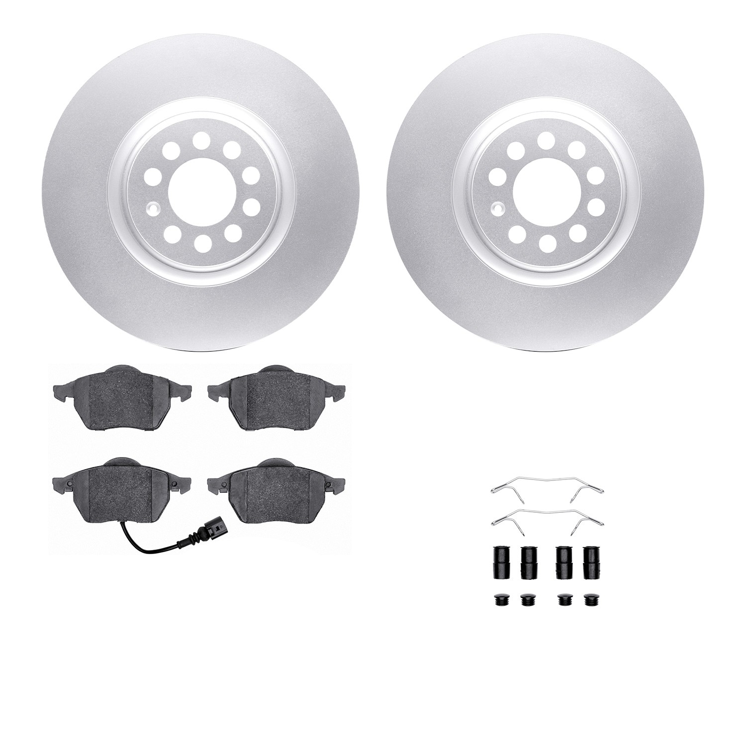 DYN 4512-74106 DFC GEOSPEC Coated Rotors with 5000 Brake Pads - Ceramic and Hardware