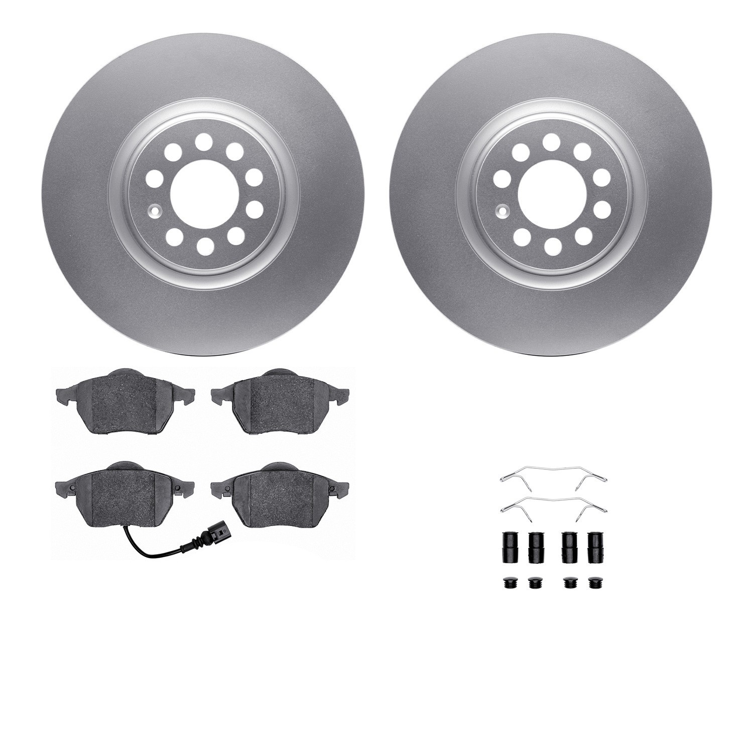 DYN 4512-74107 DFC GEOSPEC Coated Rotors with 5000 Brake Pads - Ceramic and Hardware
