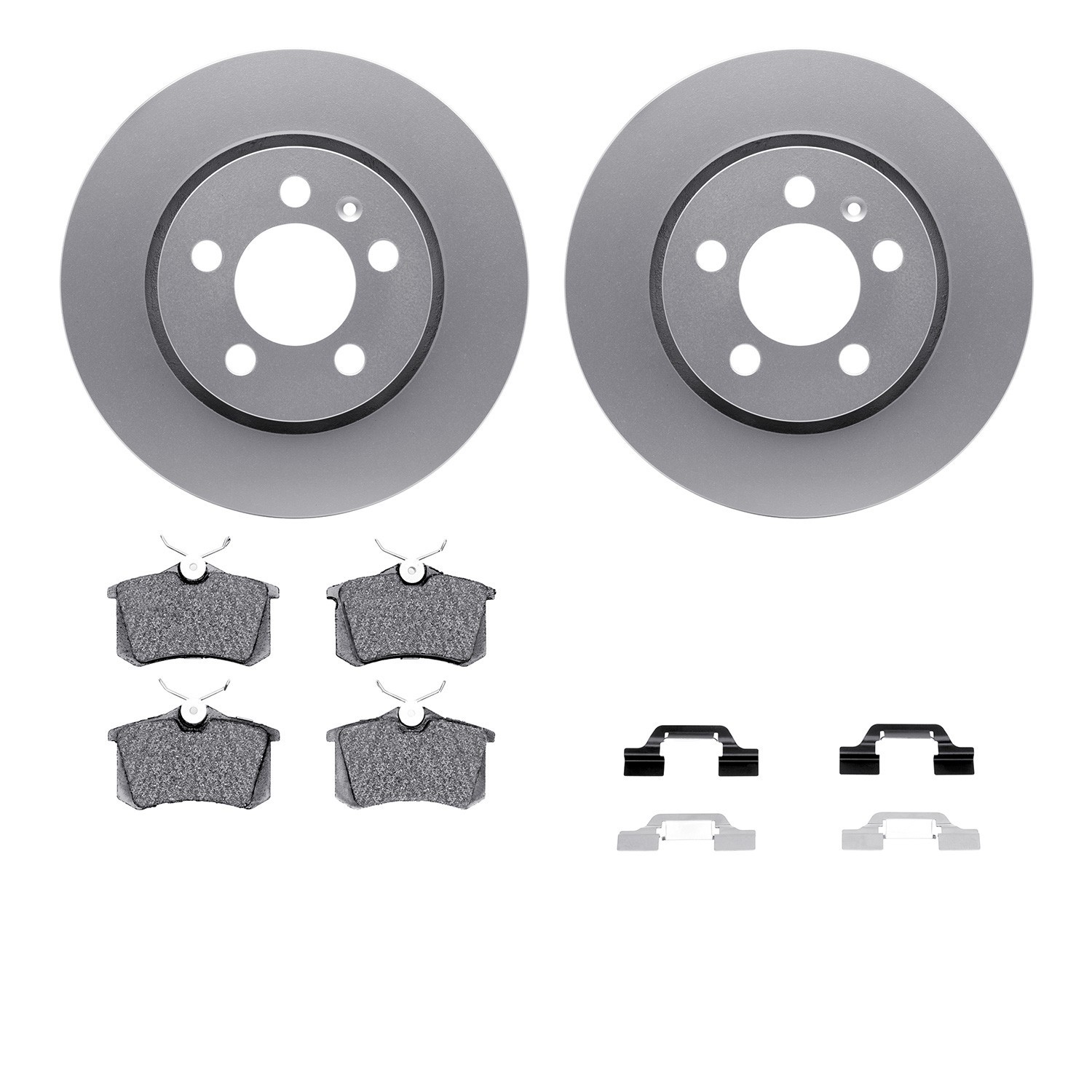 DYN 4512-74111 DFC GEOSPEC Coated Rotors with 5000 Brake Pads - Ceramic and Hardware